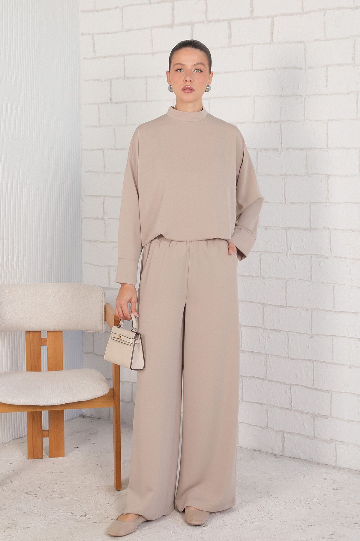 Melike Tatar-Stone Crepe Loose Trousers 32-2235 2