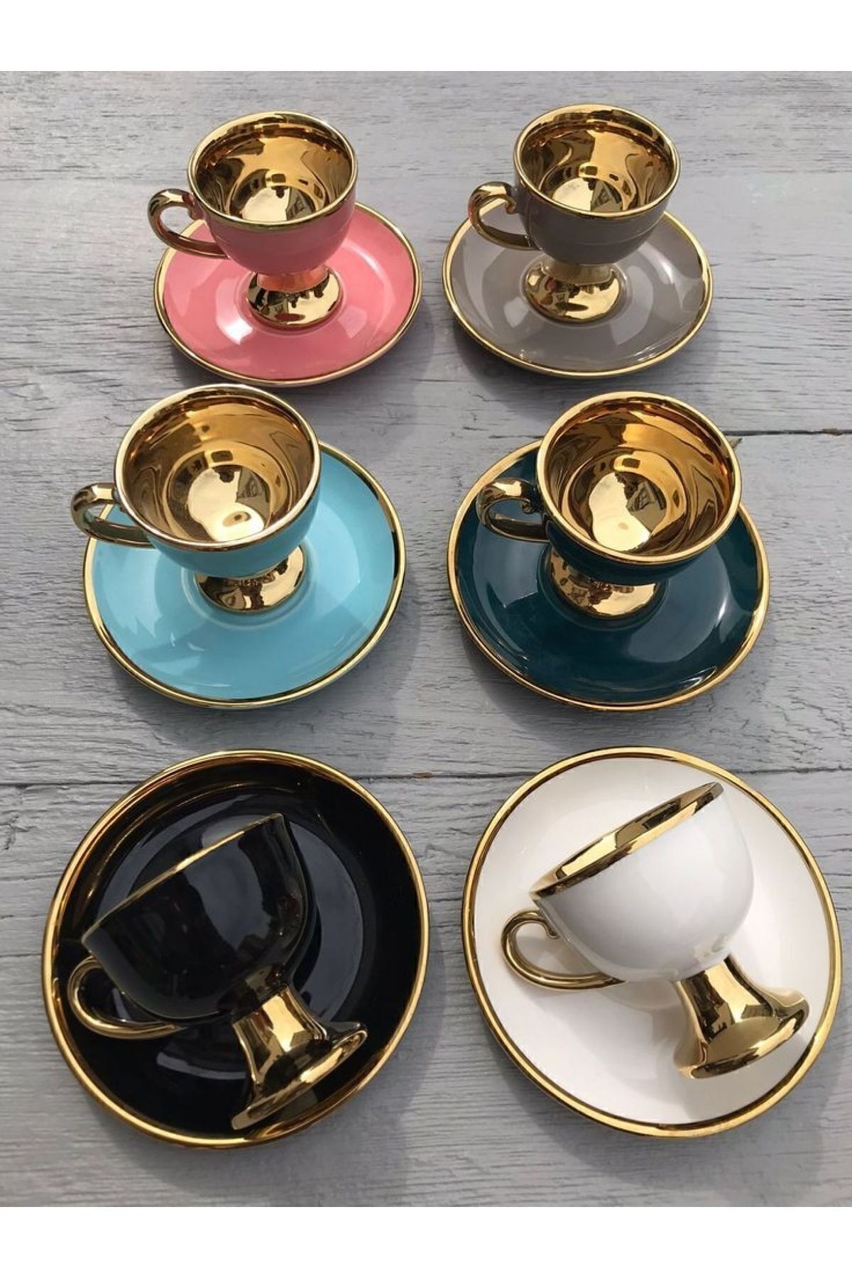 Moon Dizayn Elegance Porselen Gold Varaklı Mix 6 Kişilik 12 Parça ...