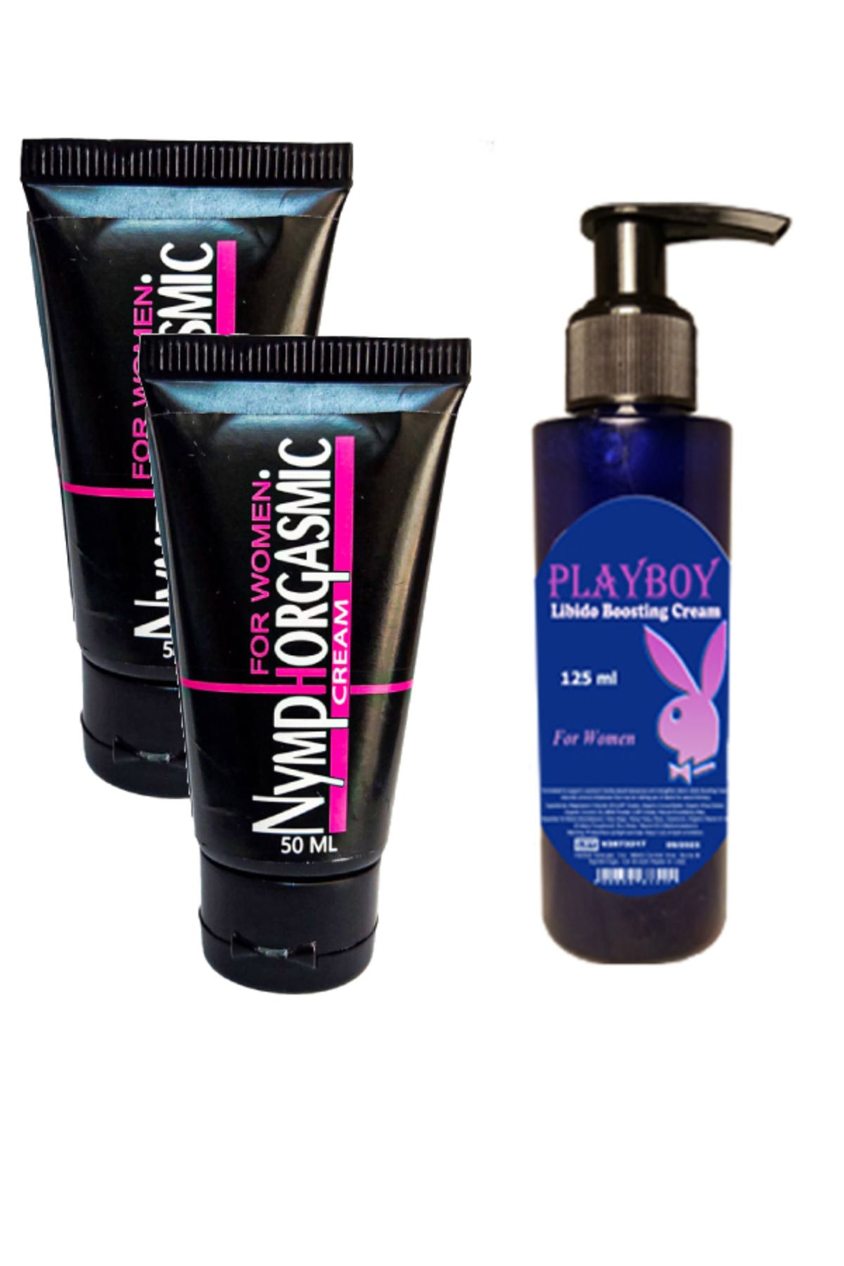 Nymphorgasmic For Women doruk noktası X 2 adet 50 ml Playboy lipito yüksleticili masaj yağıyla