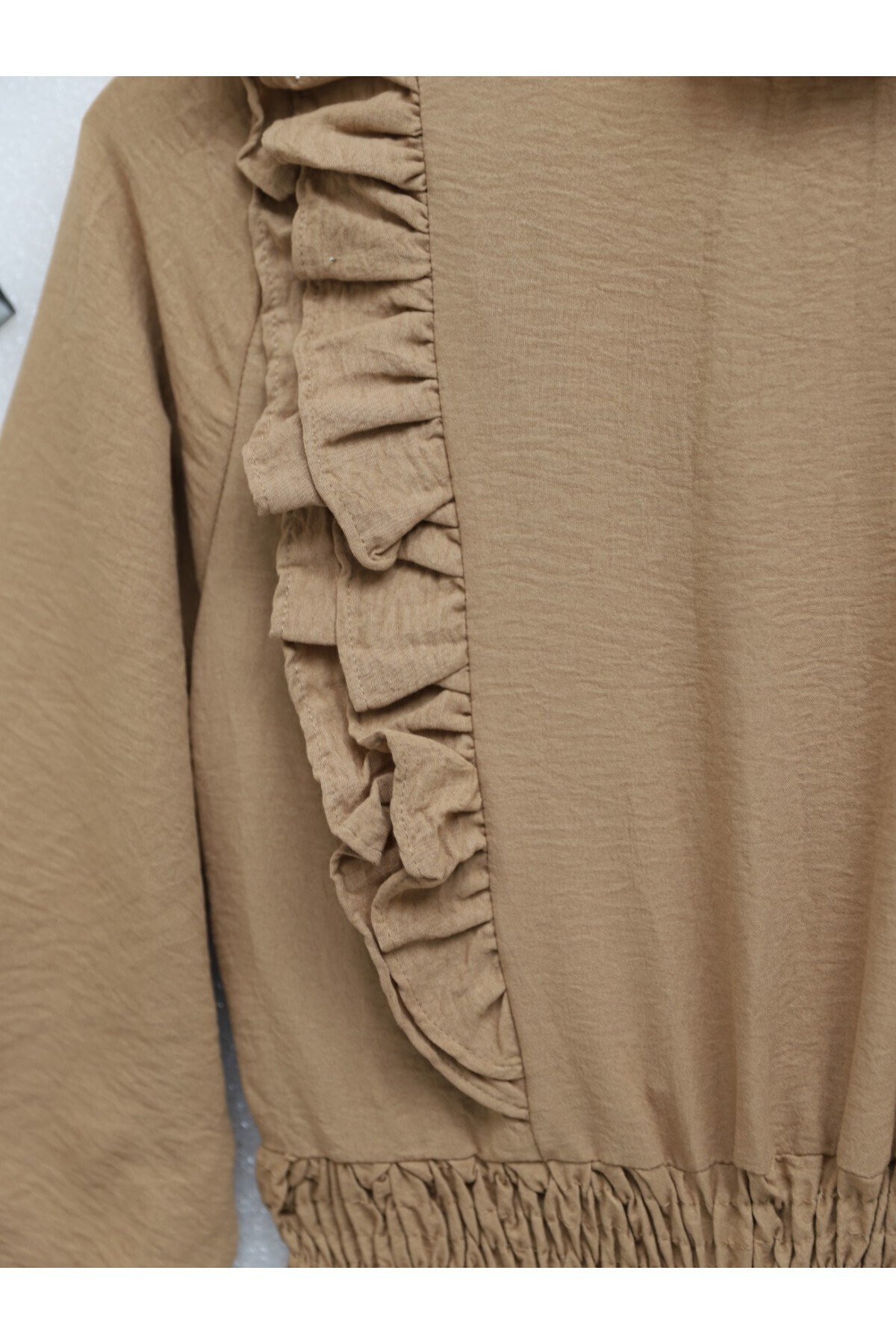 Modamorfo-Ayrobin Mink Blouse with Ruffles and Drawstring Waist 4