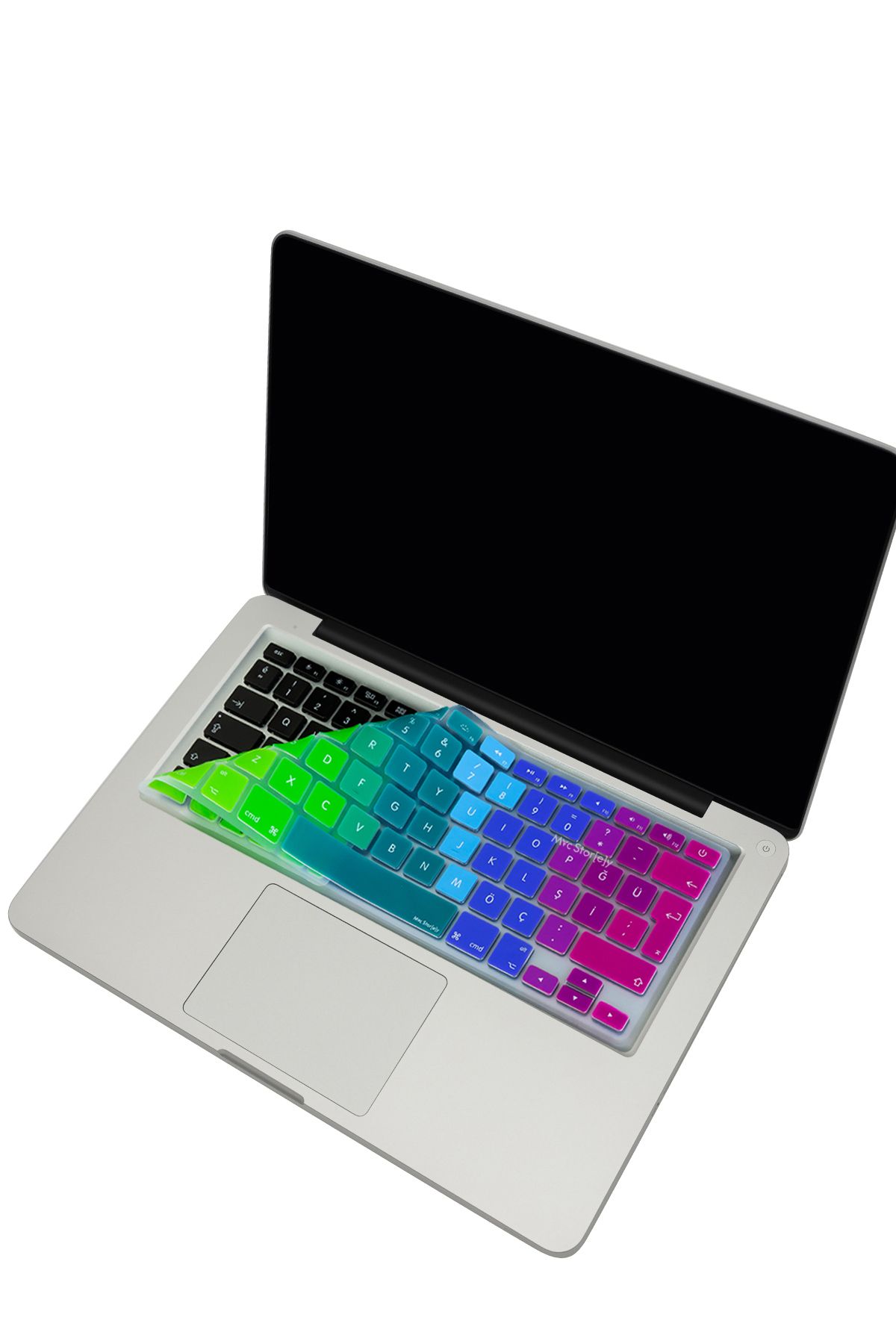 Mcstorey Macbook Klavye Air Pro Koruyucu (TÜRKÇE Q) (ESKİ USB'Lİ MODEL 2008-2017) A1466 A1502 Uyumlu Dazzle