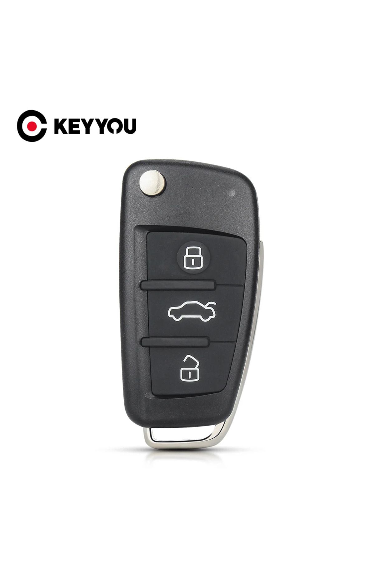 KEYYOU-Replacement Flip Remote Car Key Case Shell For Audi A2 A3 A4 A6 A6L A8 Q7 TT 1
