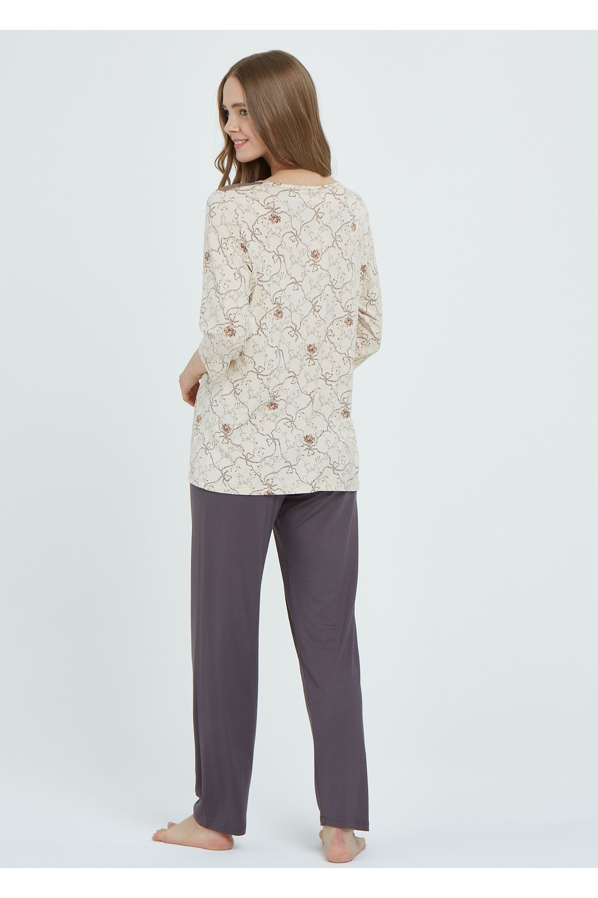 CAROLINE-Truvakar Sleeve Lace Pajamas Set 2