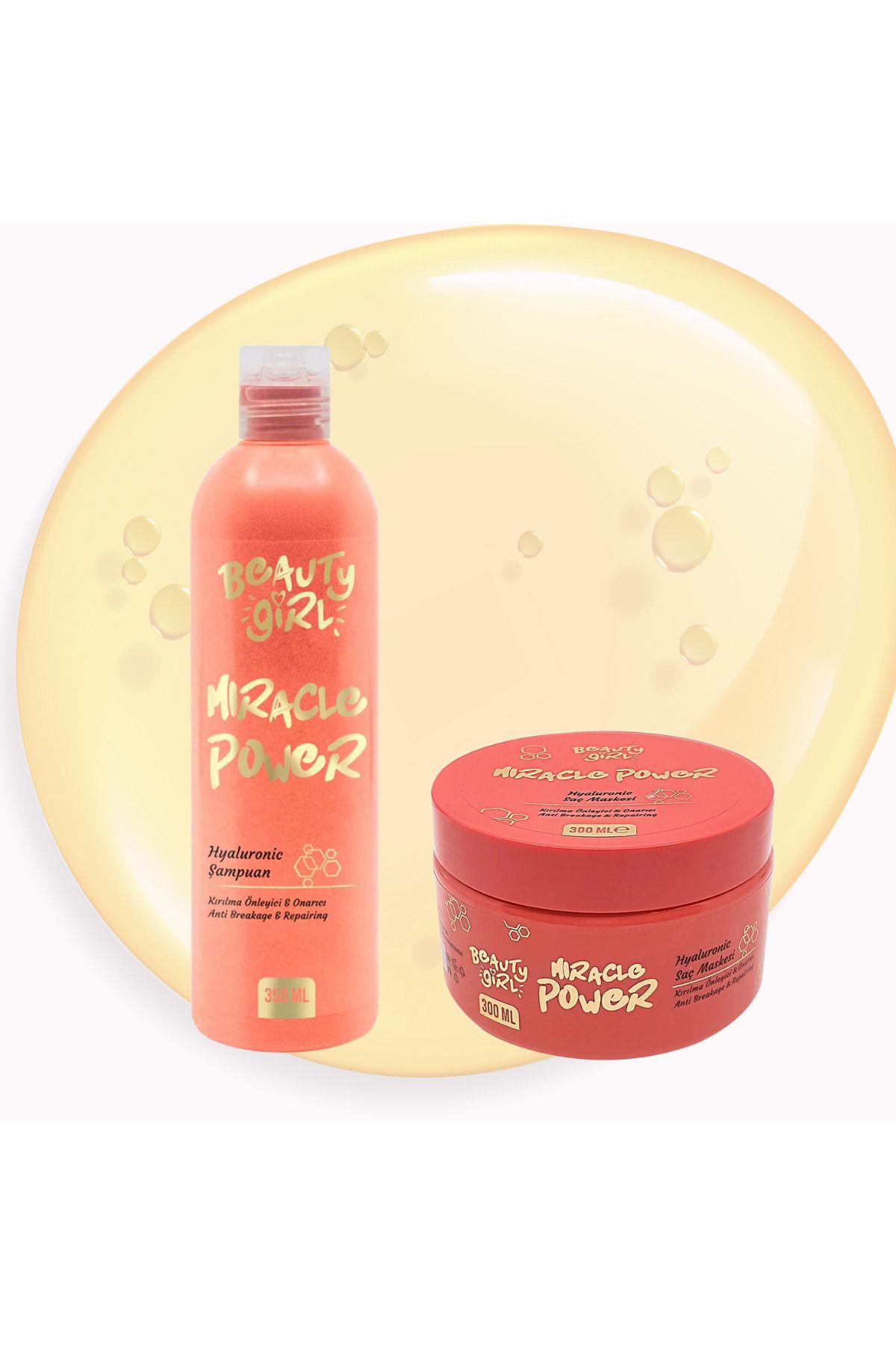 beauty girl Hyaluronik Şampuan 350 ml - Hyaluronik Maske 300 ml