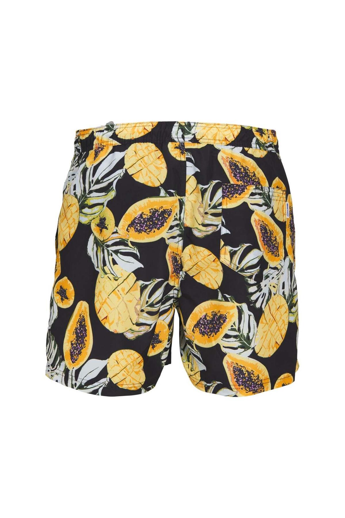 ۱۲۲۵۳۵۱۰ شورت مایو Jjswim Aop Originals Ly Black مردانه راسته فاق نرمال | جک اند جونز Jack & Jones 12253510-100 - تصویر 2