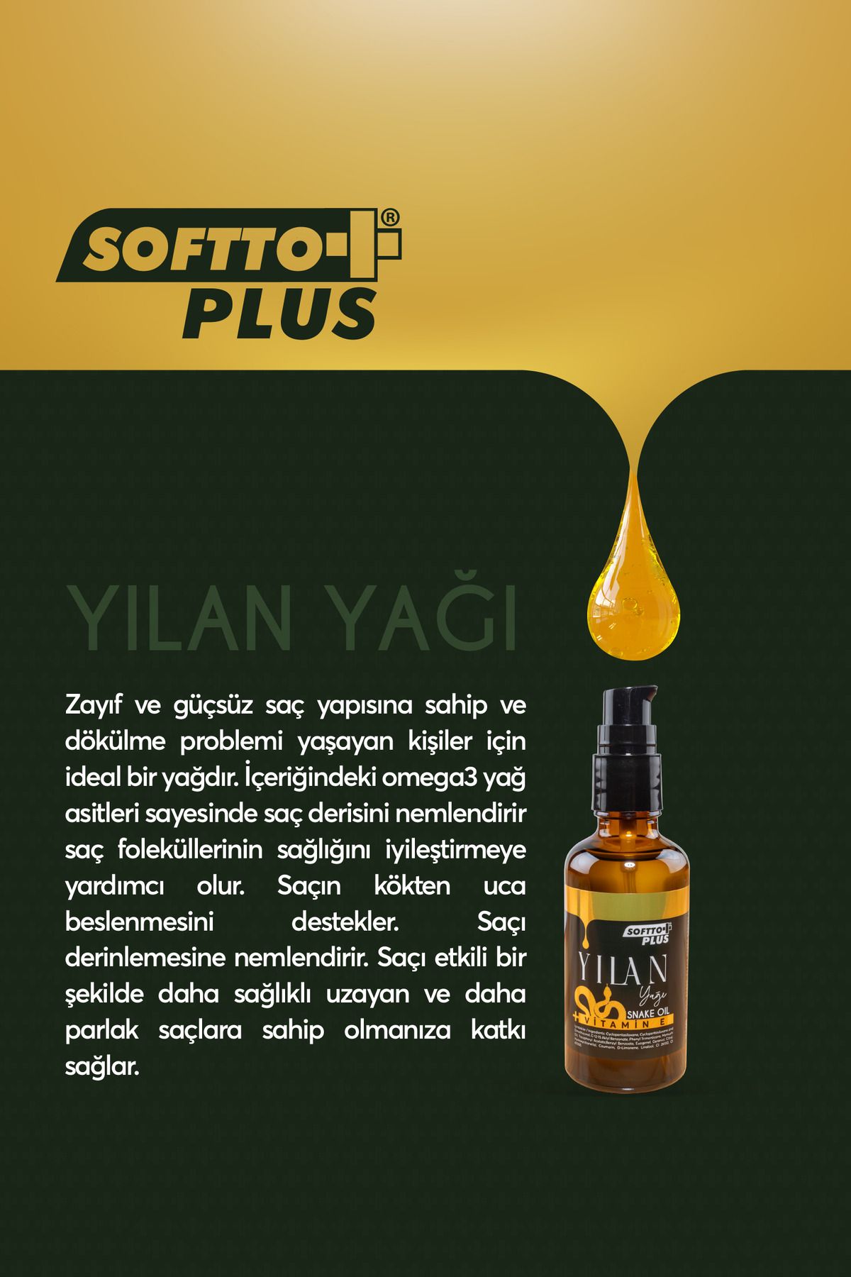 سرم و روغن مو مردانه زنانه موهای گیاهی مراقبت مار 50 میل Softto Plus