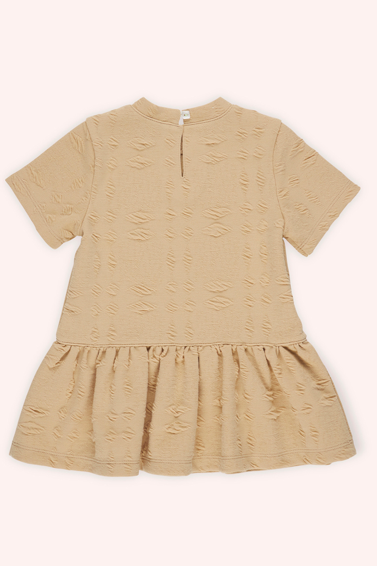 Panço Kız Bebek Kısa Kollu Bej Elbise fotoğrafı 2 (önizleme)