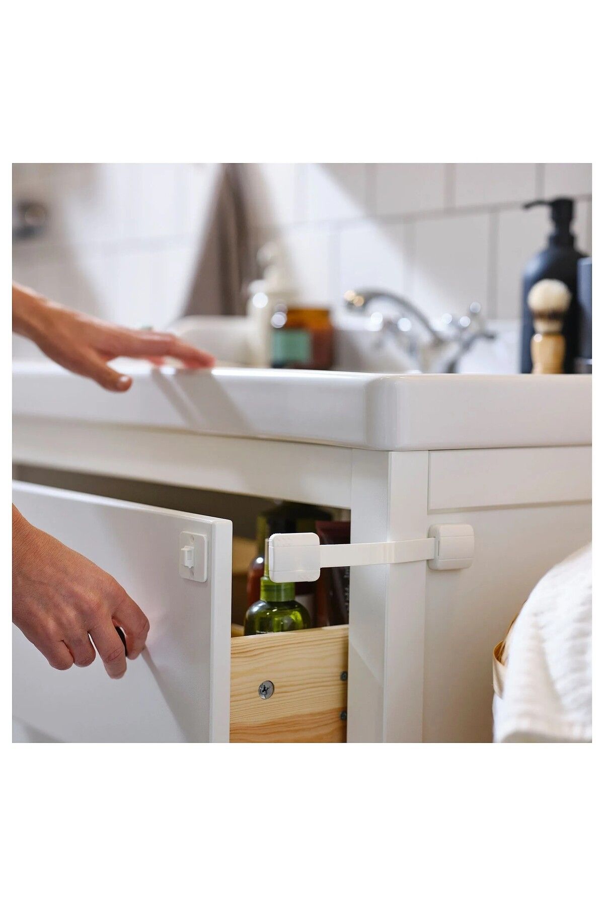 IKEA-Set of 4 Children's Cabinet Lock - Plastic Safety, White Drawer 2