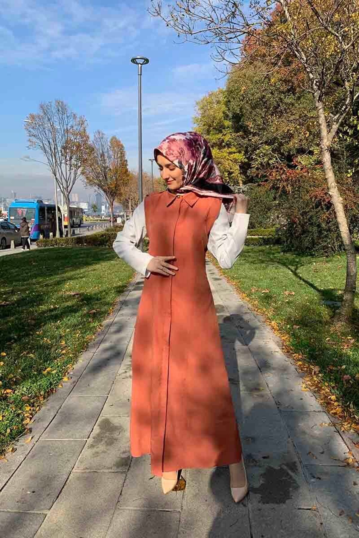 COXO Fashion`S Moda Çizgi Yakalı Yelek