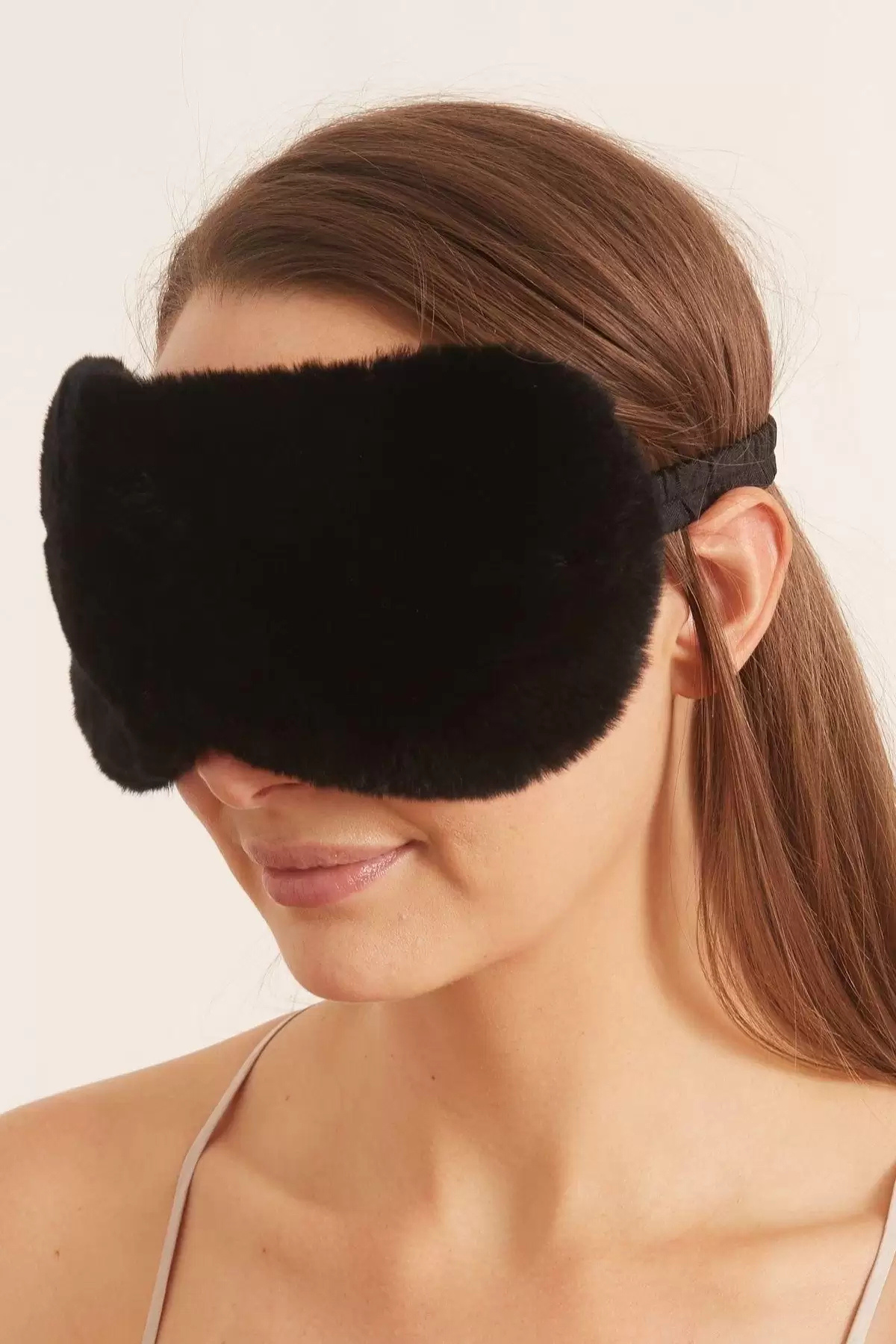 MODA Siyah Renk Peluş Uyku Bandı
