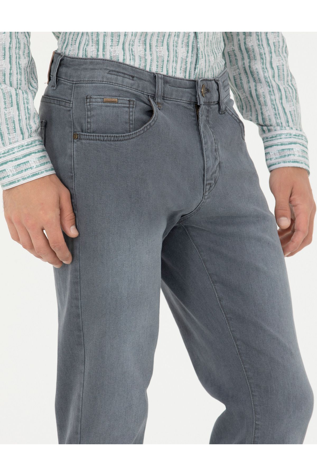 شلوار جین مردانه مناسب خاکستری 50274330 VR024 Pierre Cardin