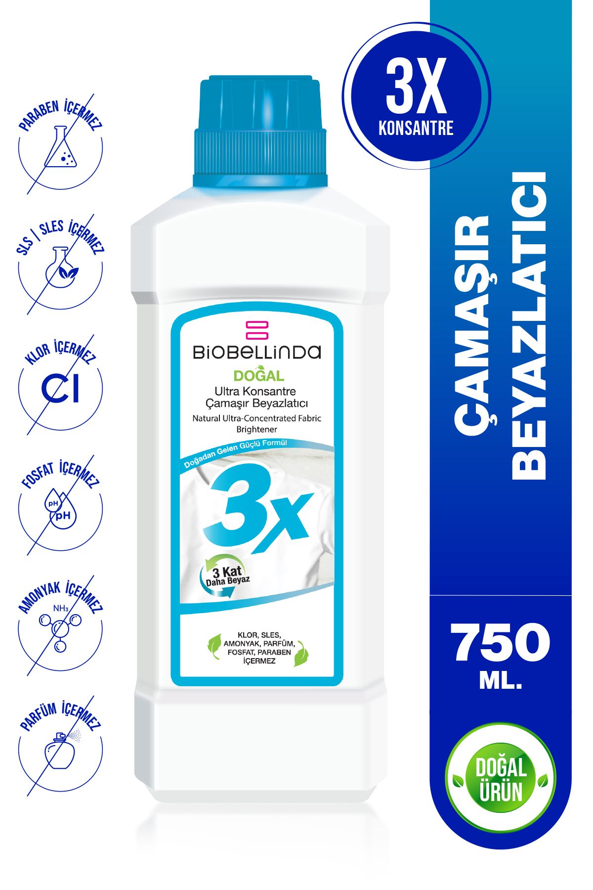 BioBellinda Doğal Ultra Konsantre 750 gr Çamaşır Beyazlatıcı