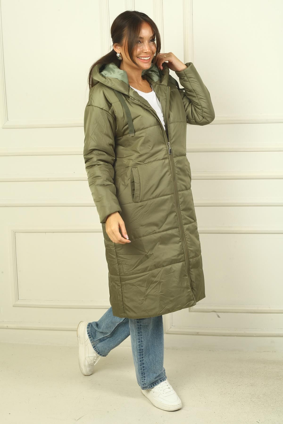 By Saygı-Hooded Lined Long Ovrised Puffer Coat 1