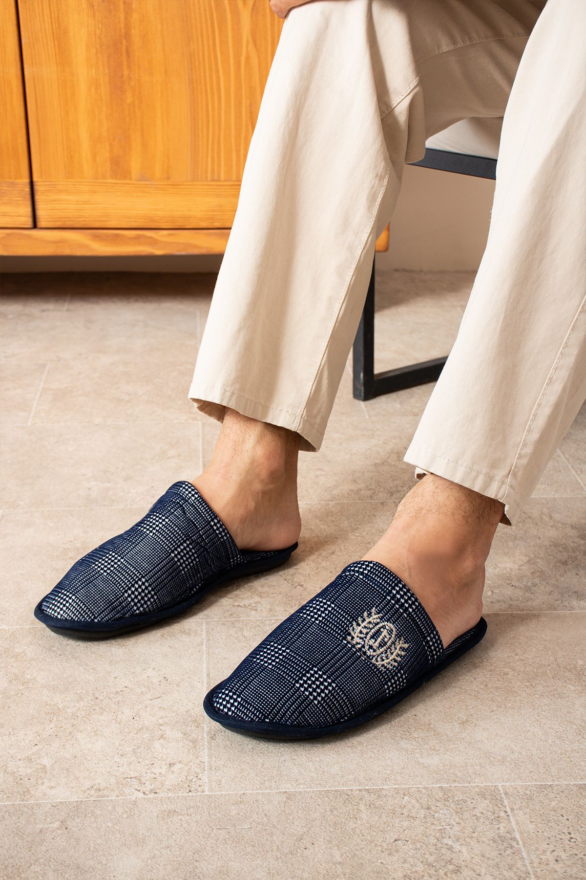 İlkem-Groom Men's Slippers - Winter Rug, Dowry and Bundle Set, Guest Slippers 3