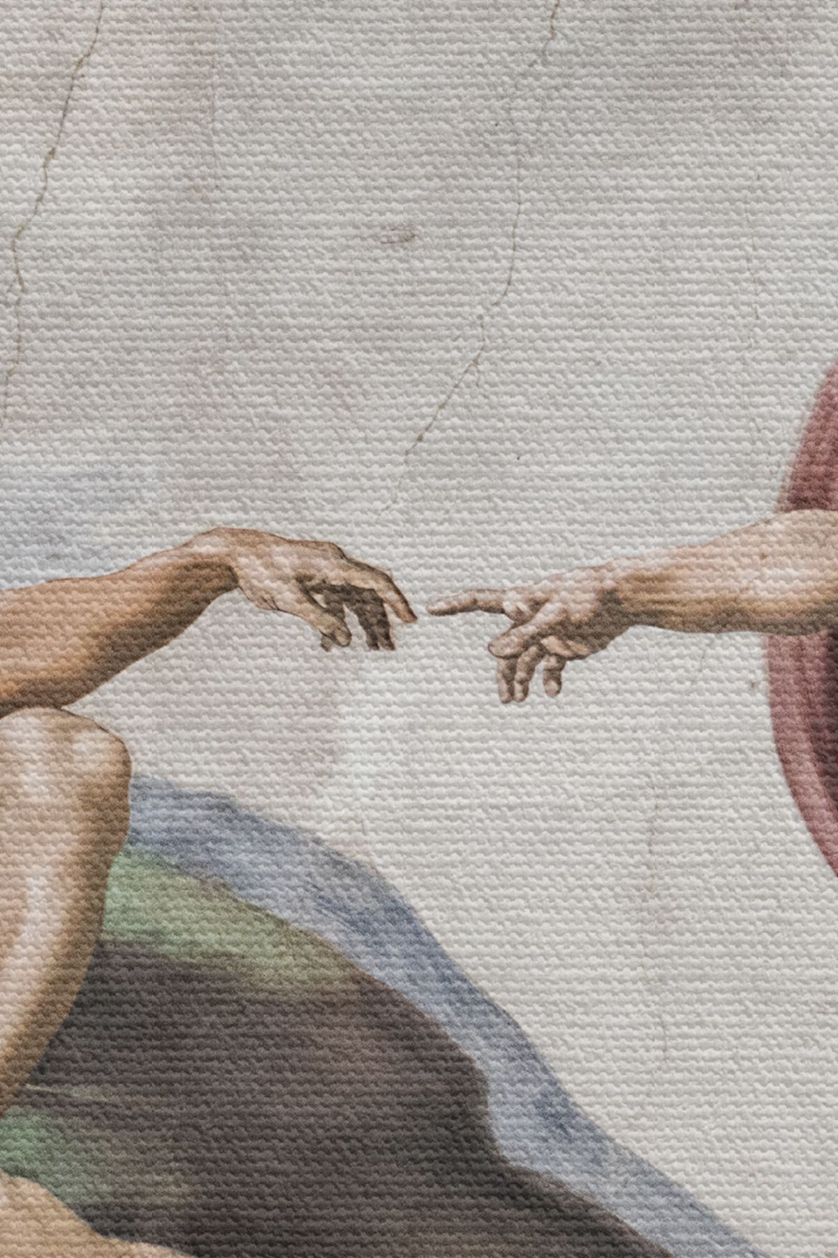 krmnyatırım-Wall Cloth / Carpet Michelangelo - Adam in Creation Quality Canvas Fabric-4069 2