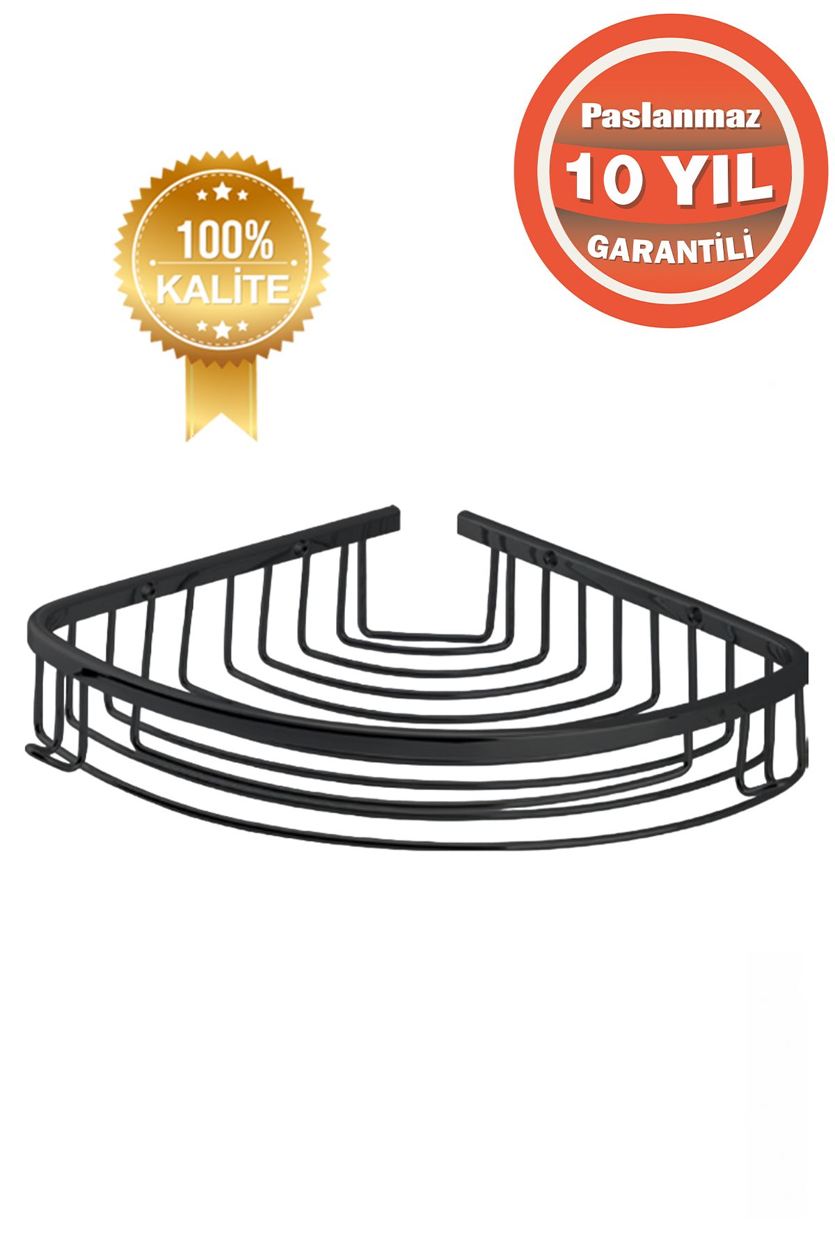 ÇELİK BANYO Paslanmaz Pirinç Mat Siyah Destina 22x22 Cm Sampuanlık Banyo Rafı