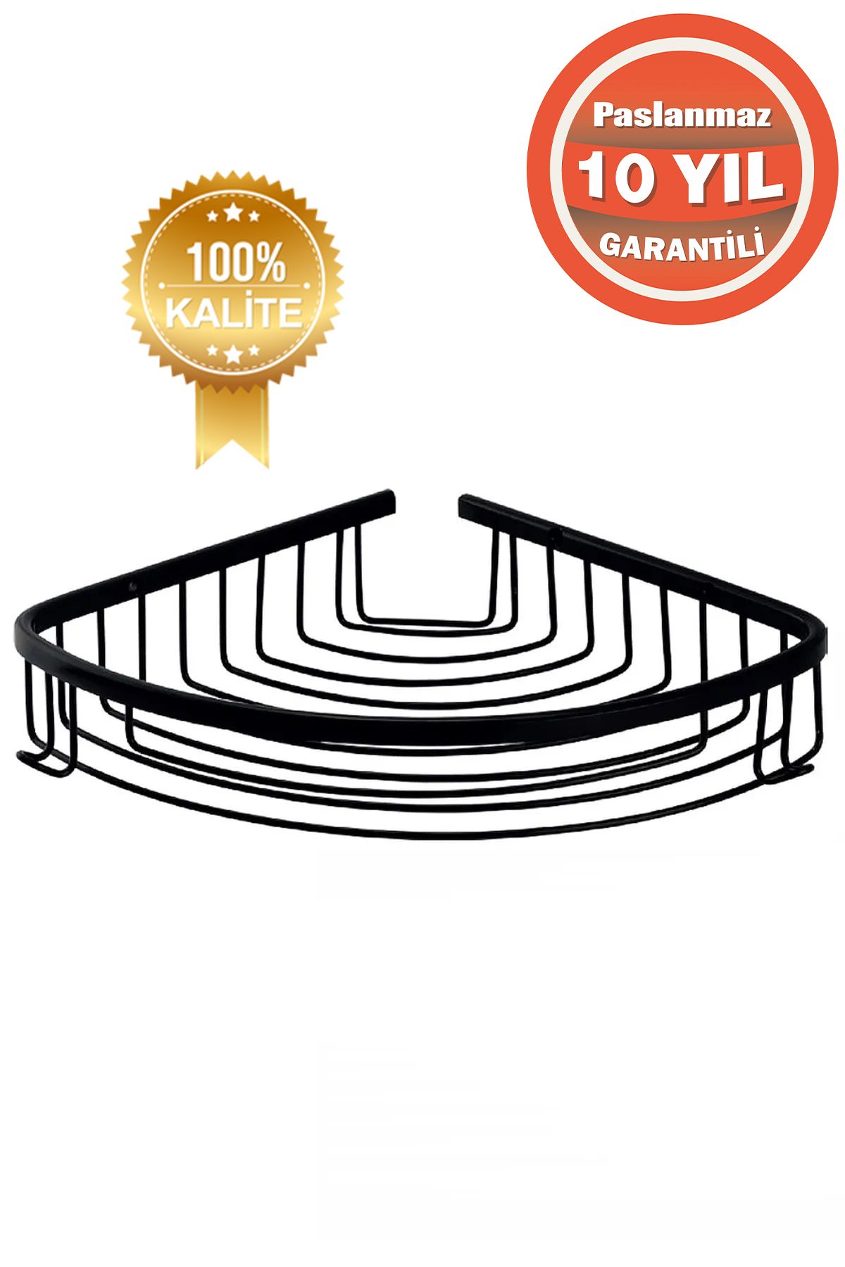 ÇELİK BANYO Paslanmaz Pirinç Mat Siyah Destina 19x19 Cm Sampuanlık Banyo Rafı