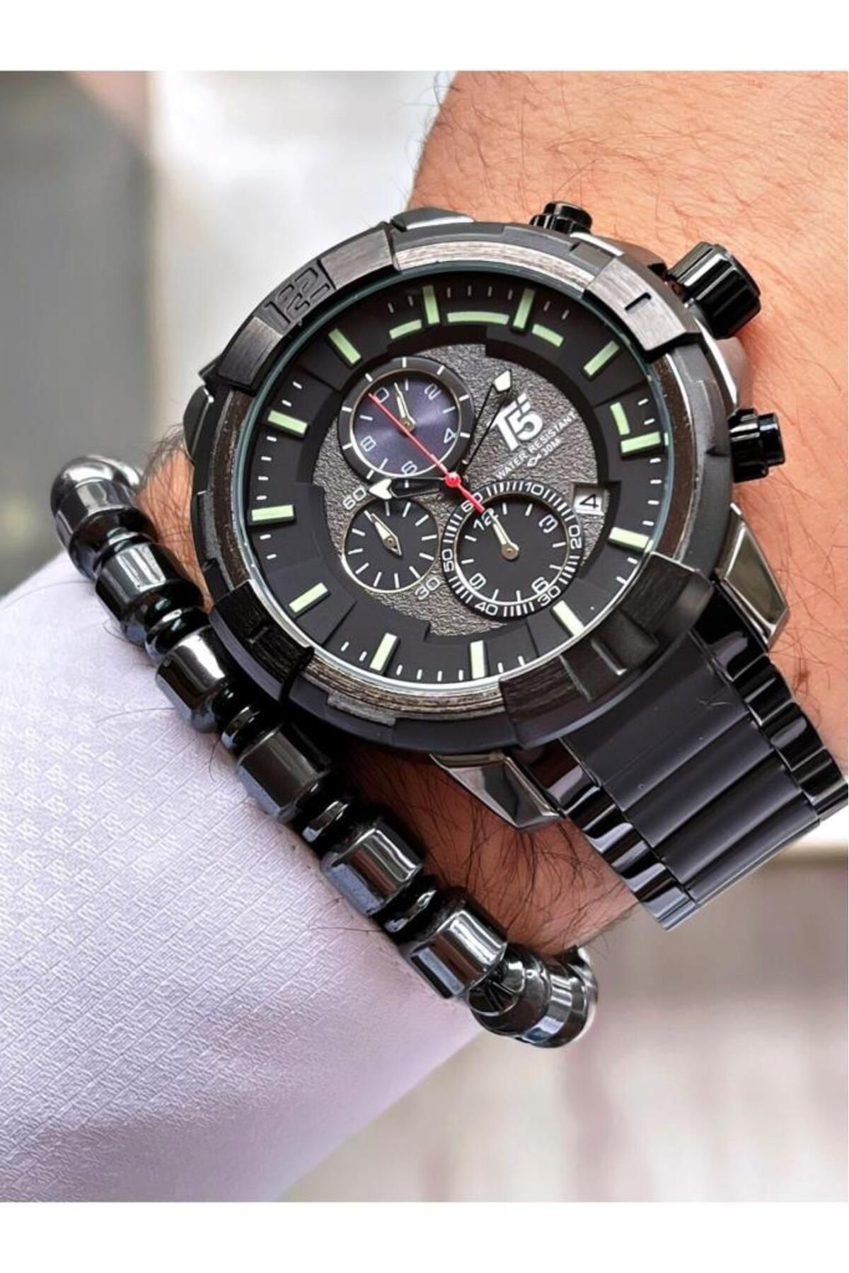 T5 Saat-Mrd11628 T5 Black Color Function Men's Wristwatch 3