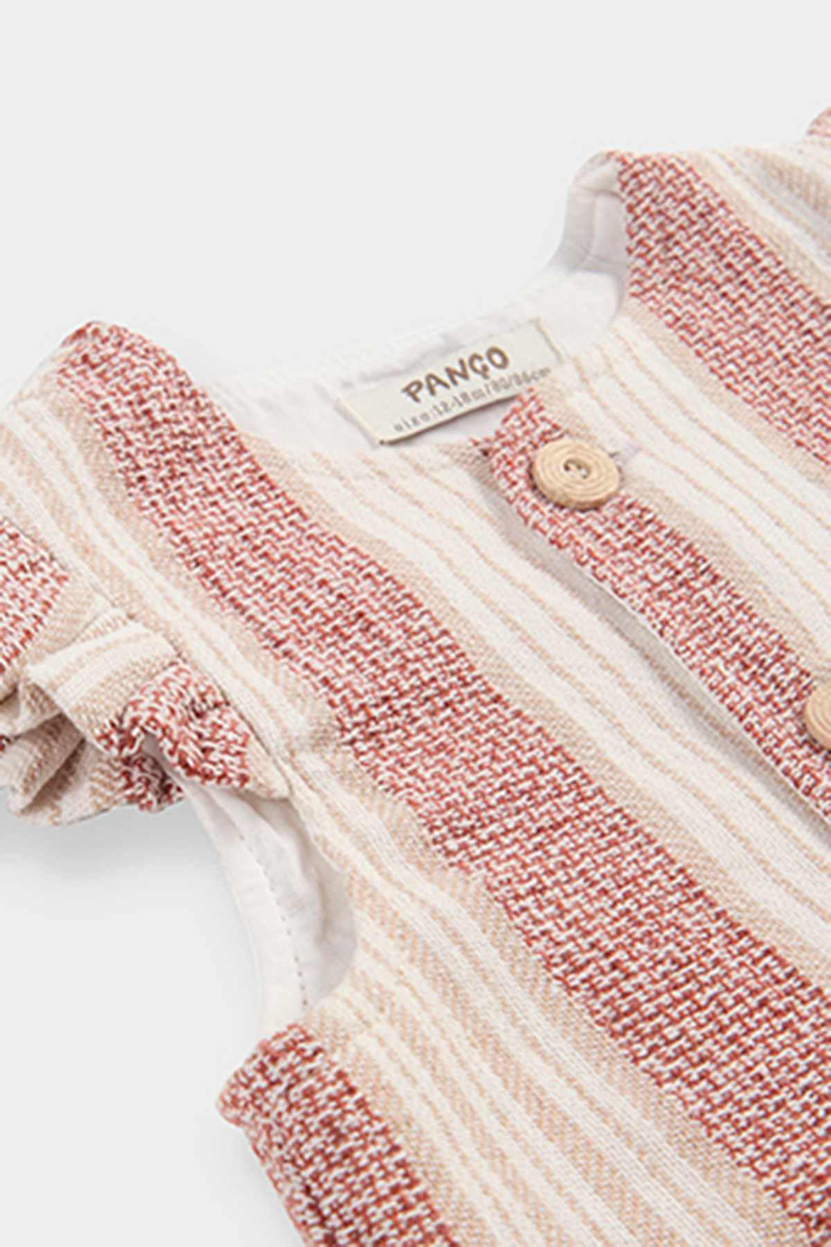 Panço Kız Bebek Çizgi Desenli Ekru Ceket fotoğrafı 3 (önizleme)