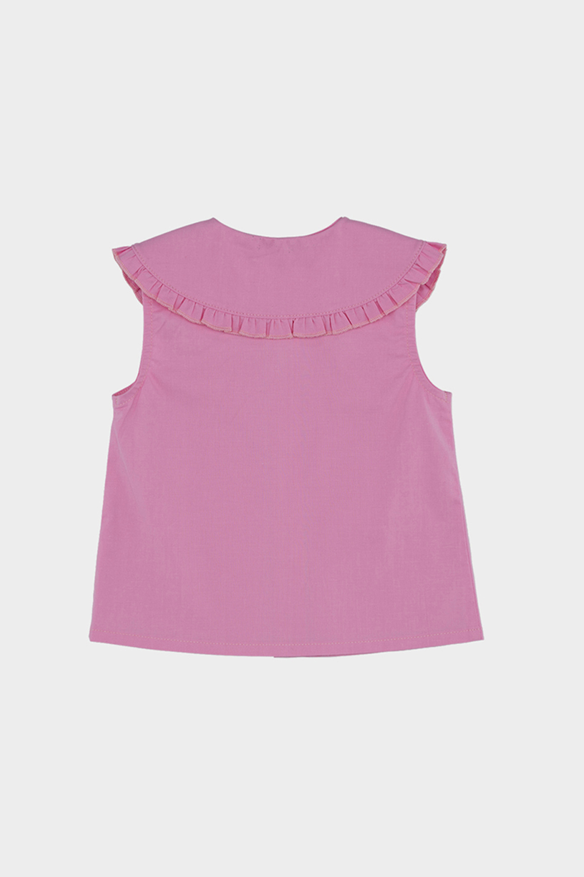 Panço Kız Bebek Bebe Yakalı Kolsuz Pembe Gömlek fotoğrafı 2 (önizleme)