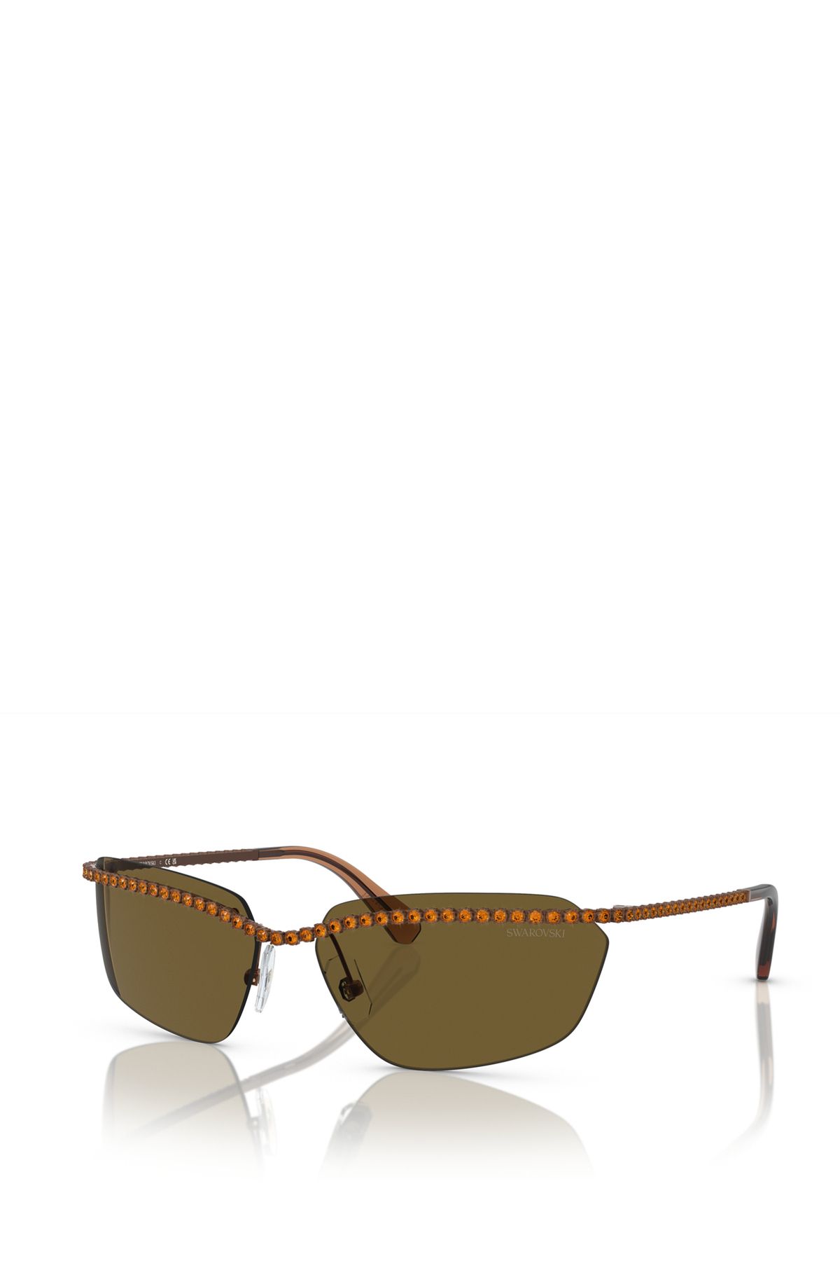 Swarovski-Sk7001 Geometric Brown Women's Sunglasses 2