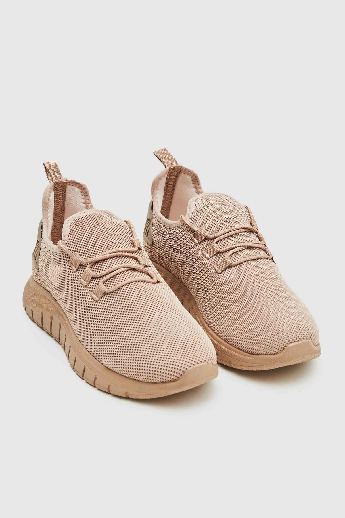 Twn-Beige Mesh Sports Shoes 1