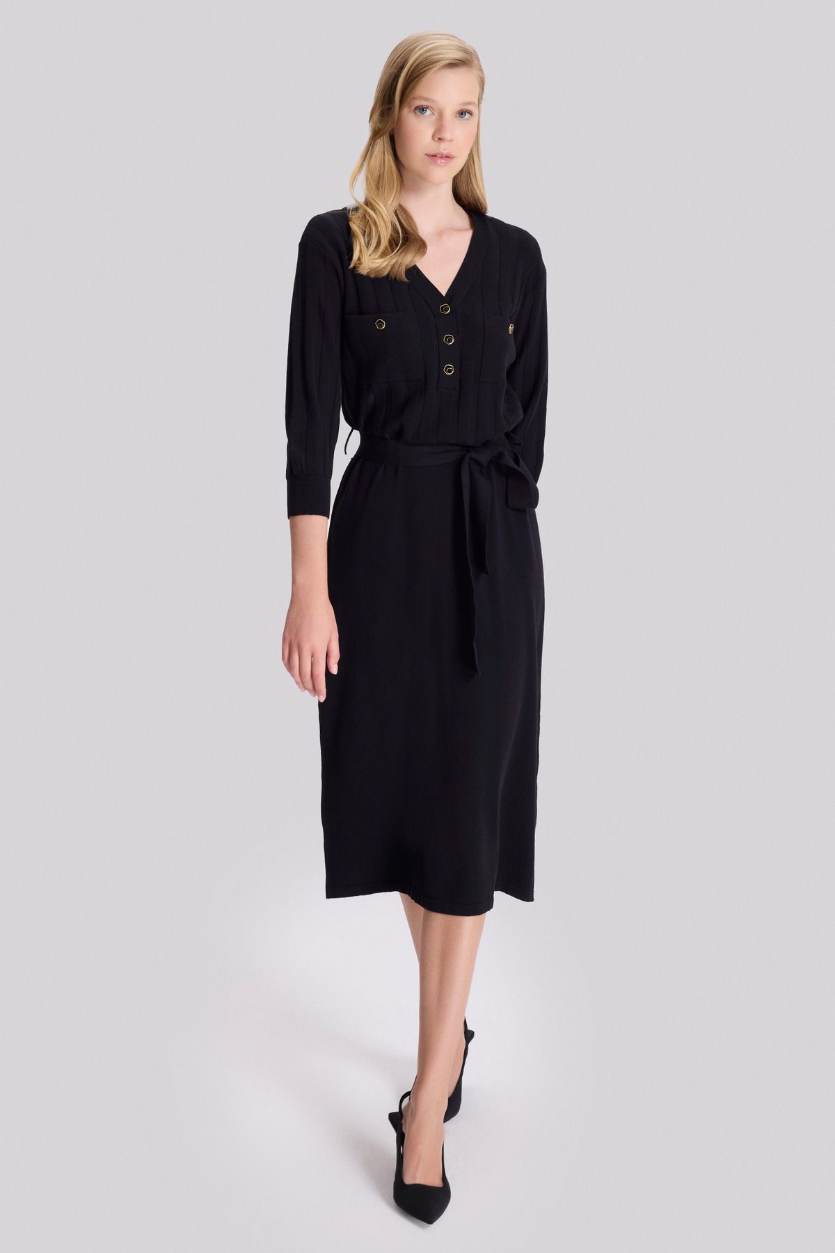 Naramaxx-Three-Quarter Sleeve Knitwear Dress 2