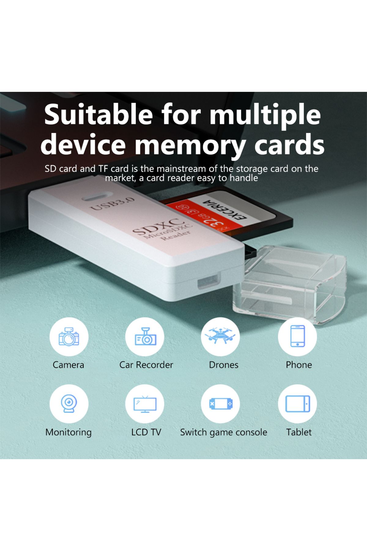 Choice-2 IN 1 Card Reader USB 3.0 Micro SD TF Card Memory Reader High Speed Multi-card Writer Adapter Fl... 6