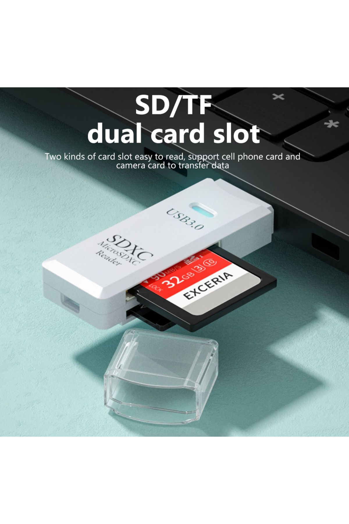 Choice-2 IN 1 Card Reader USB 3.0 Micro SD TF Card Memory Reader High Speed Multi-card Writer Adapter Fl... 2