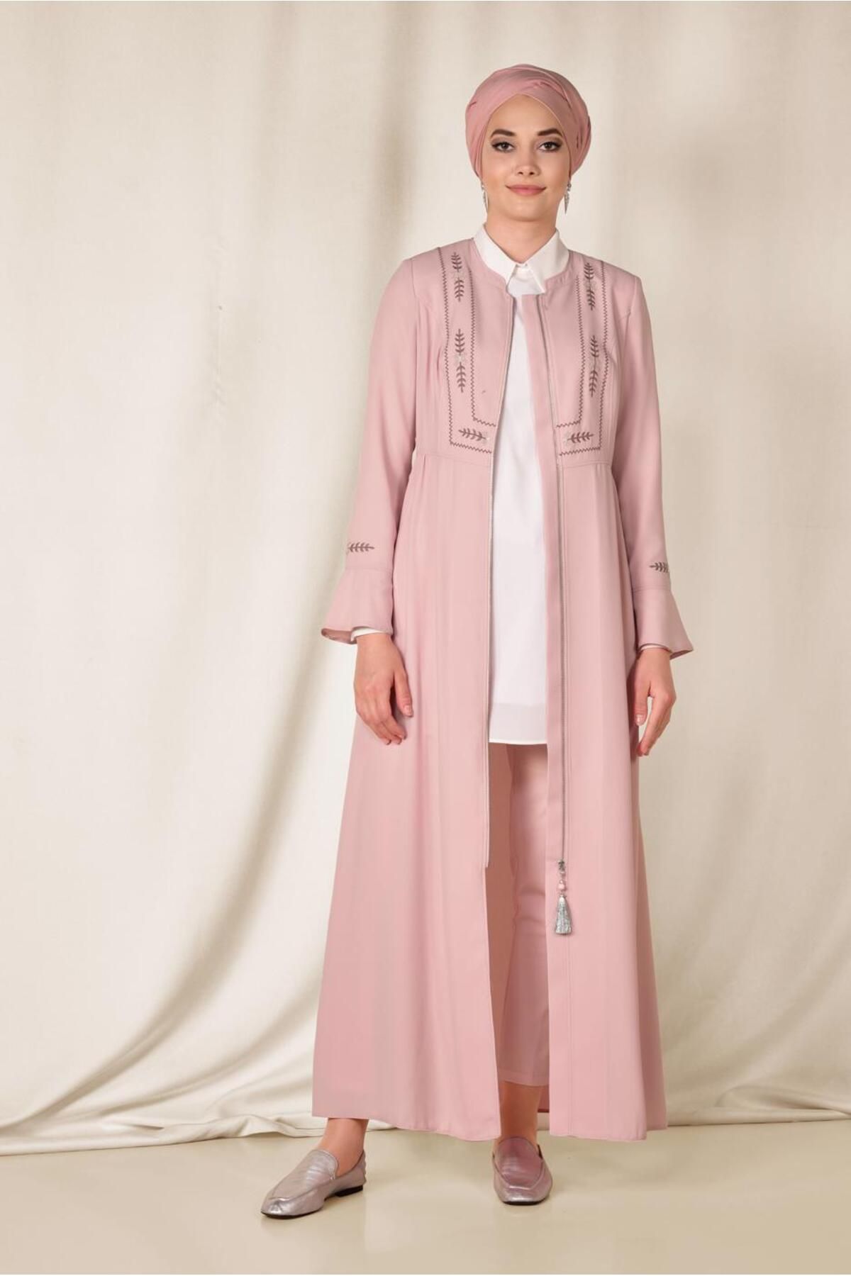 زیپ ABAYA با منگوله و جزییات گلدوزی شده 8302 Alvina