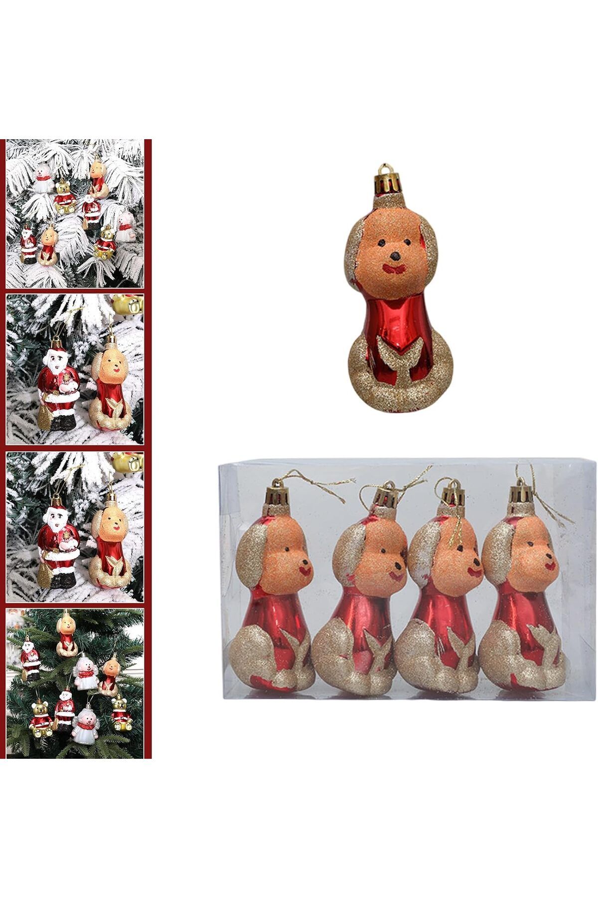 Yenigeldi-2 Pieces Cute Dog Christmas Ornament Tree Ornament Party Birthday 3