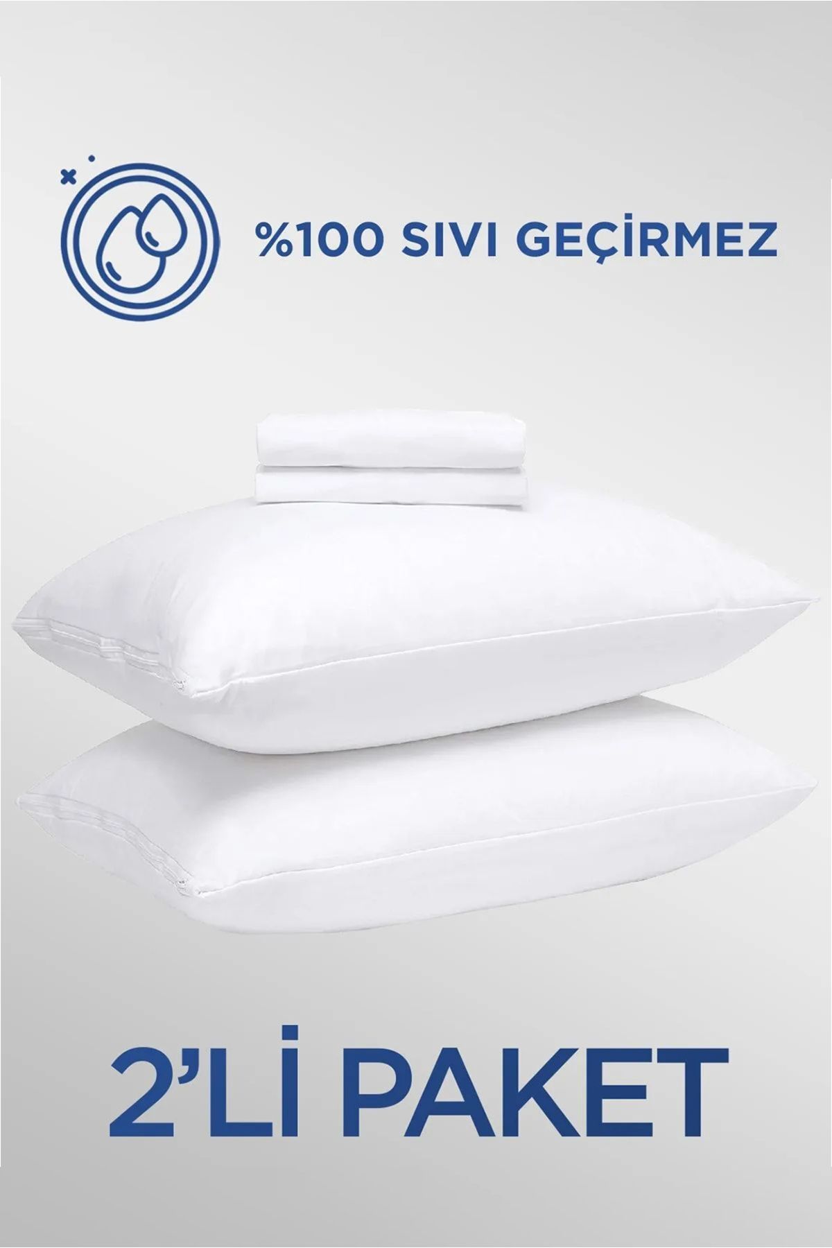 Dream Time 2 Adet Micro Sıvı Geçirmez Yastık Alezi | Su Geçirmez Yastık Koruyucu 2'li Set