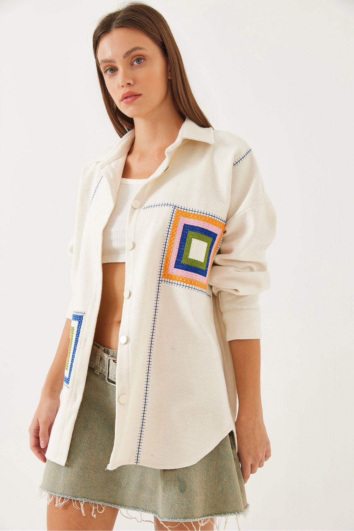 Bianco Lucci-Damen-Hemd mit Stickerei-Details 60351009 4