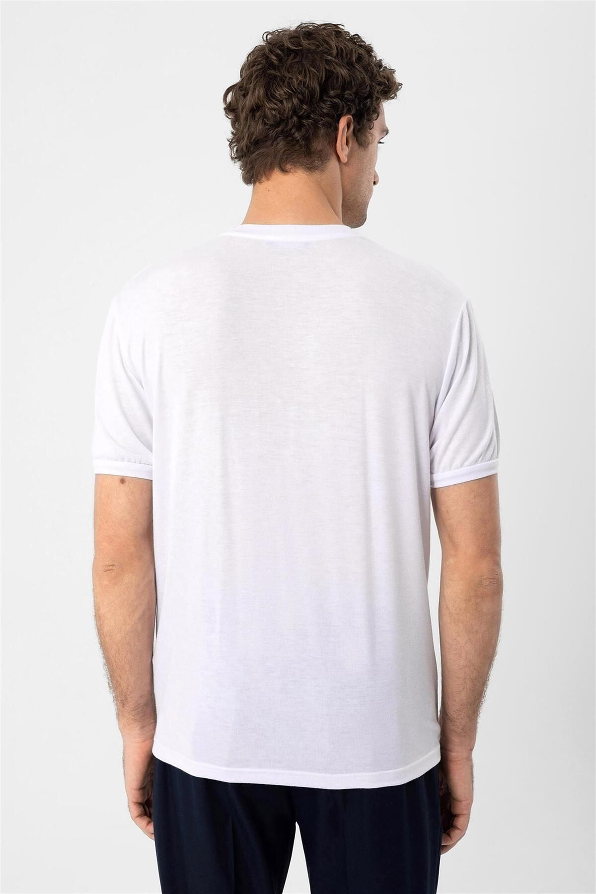 Antioch-White Crew Neck Men's T-shirt 7