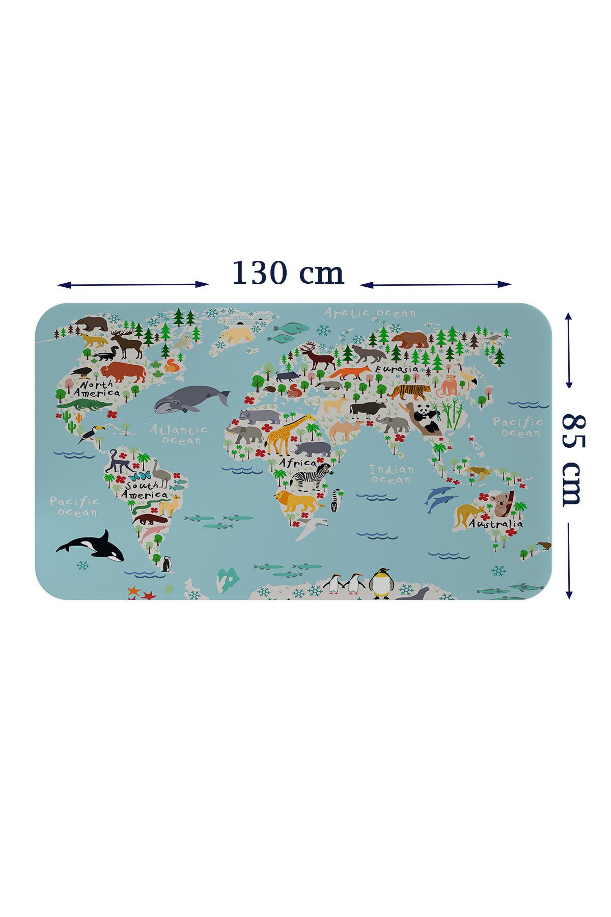 Haye Collection Eğitici Dünya Haritası Dünya Atlası Çocuk ve Bebek Odası Duvar Sticker-85x130-3771