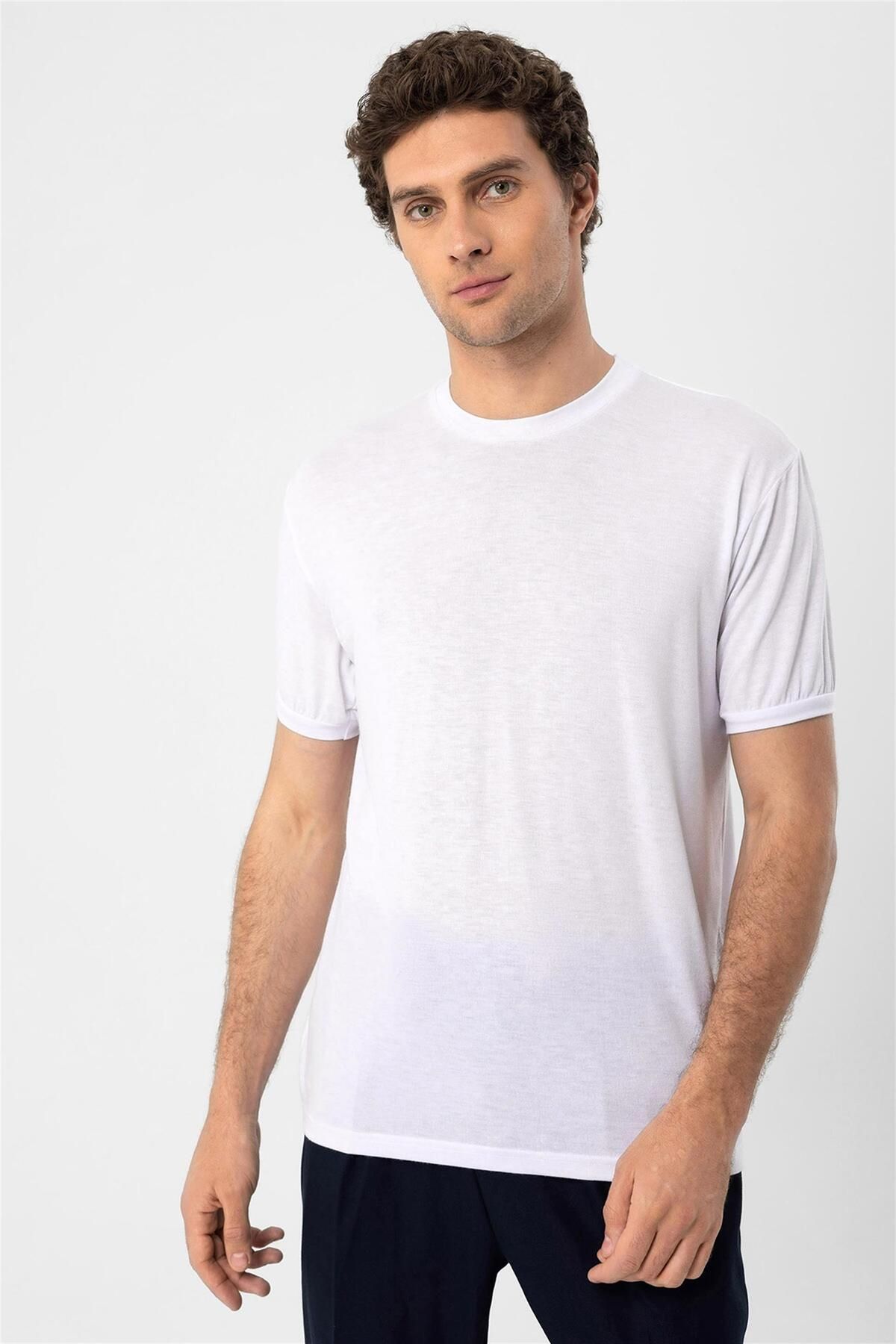 Antioch-White Crew Neck Men's T-shirt 4