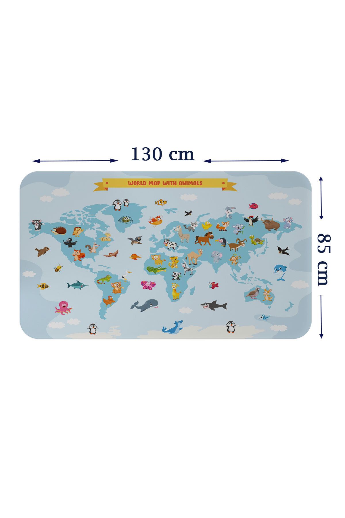 Haye Collection Eğitici Dünya Haritası Dünya Atlası Çocuk ve Bebek Odası Duvar Sticker-85x130-3791