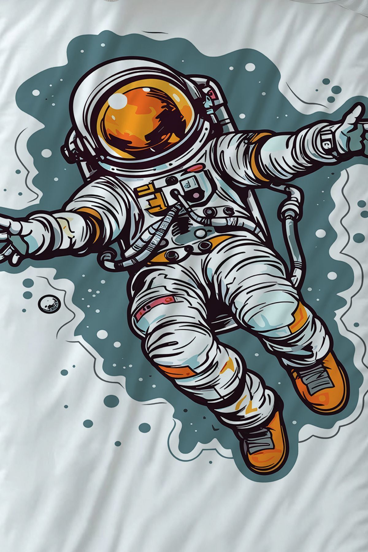 3D ELSE HALI-Boy's Space Astronaut Patterned Single Duvet Cover Set with Pillowcase 3