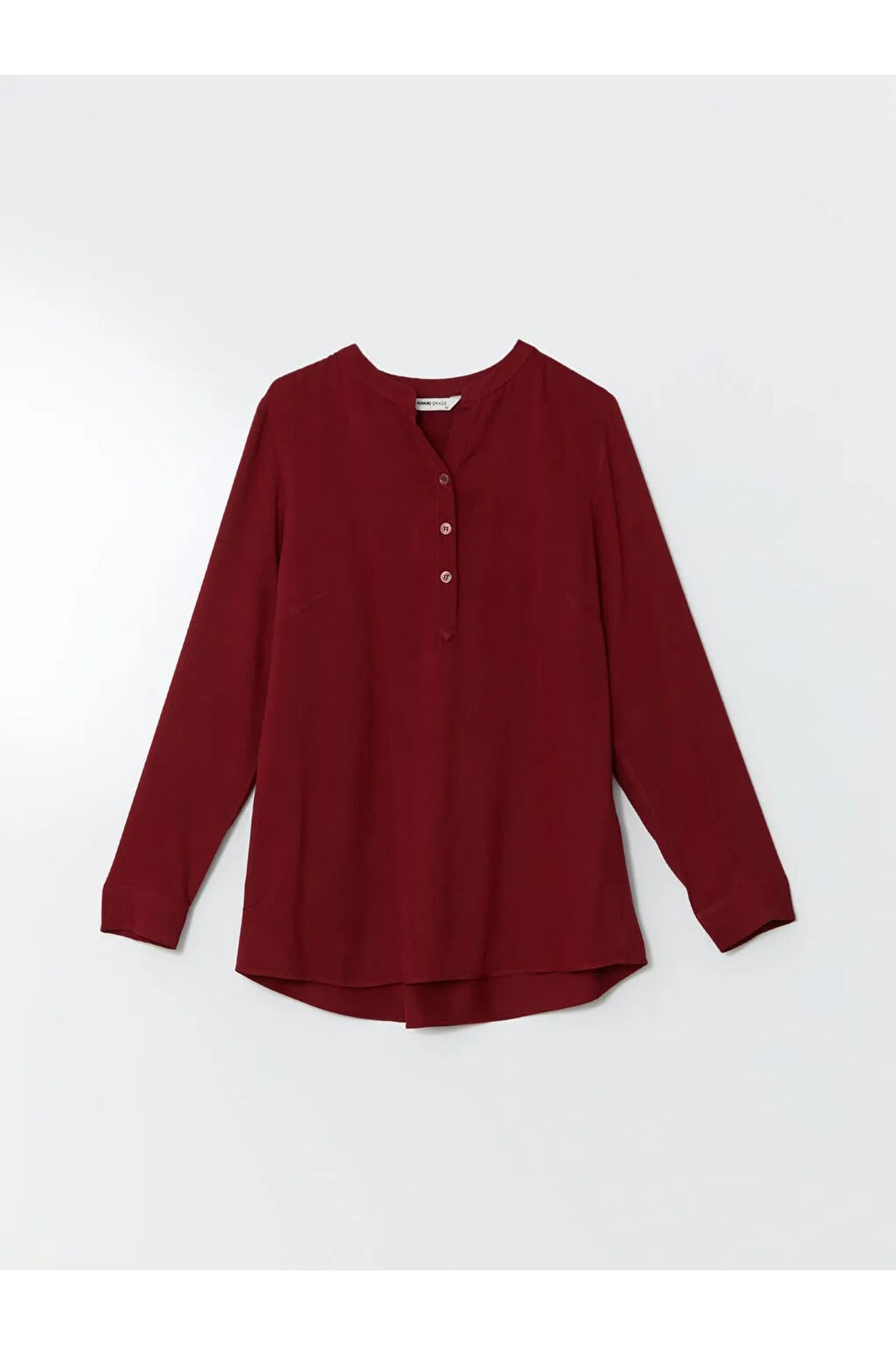 LC Waikiki-Lcw Grace Burgundy Leak Collar Women's Blouse 1