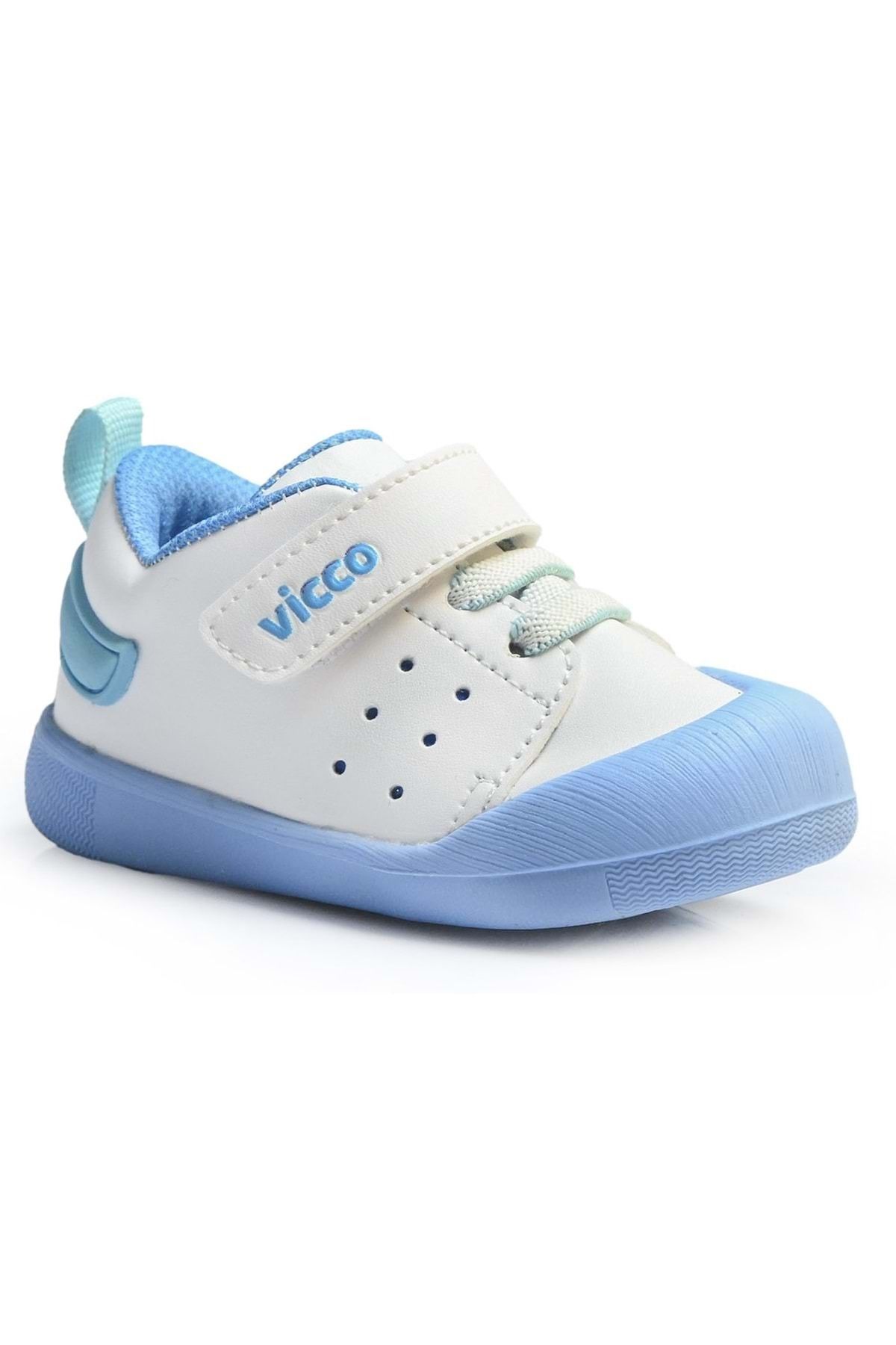 Kids Club Shoes-Vicco Oli First Step Baby Orthopedic Kids Sports Shoes WHITE 3