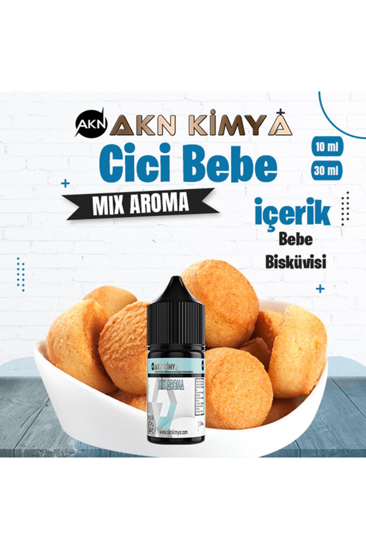 akn kimya Cici Bebe Mix Aroma Bebe Bisküvisi Gıda Aroması 10 ml