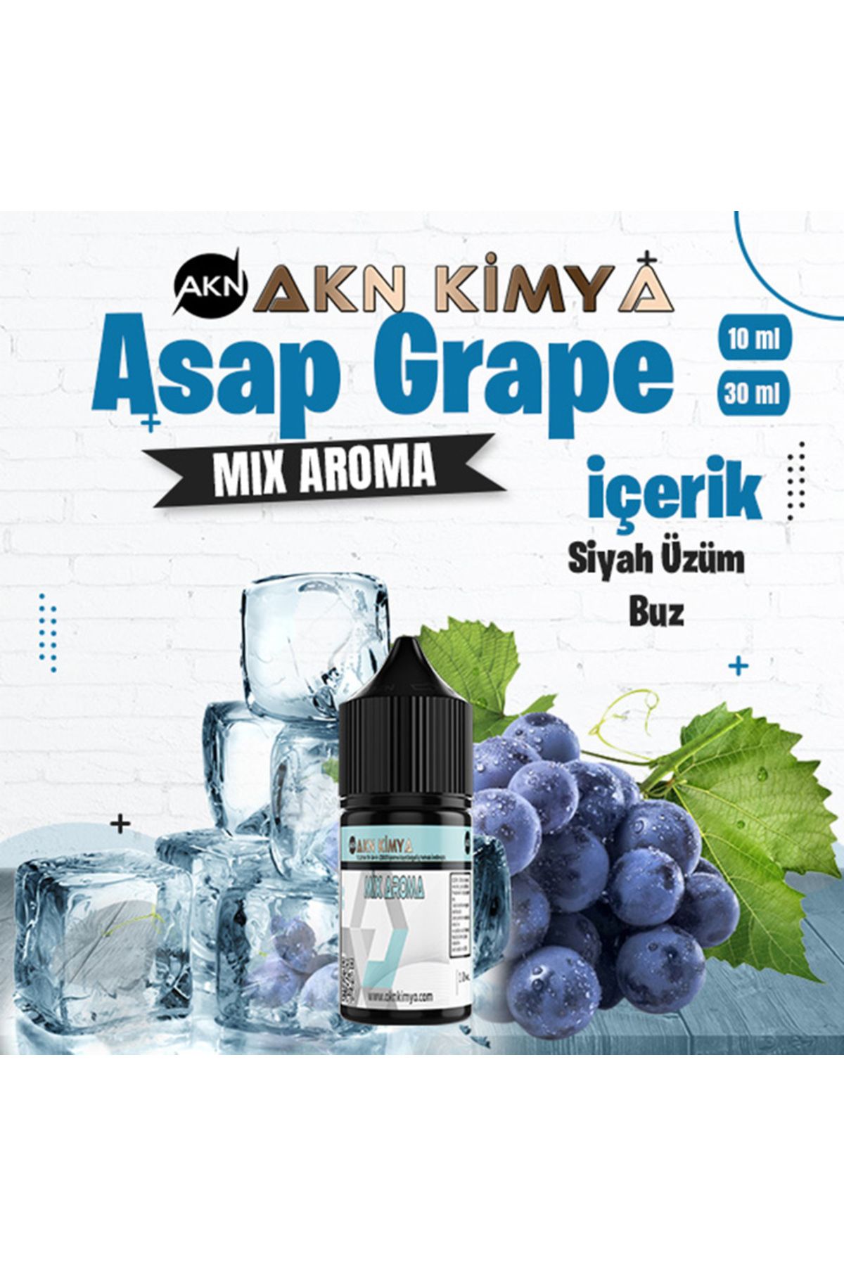 akn kimya Asap Grape Nasty Juice Mix Aroma Siyah Üzüm Buz Gıda Aroması 10 ml