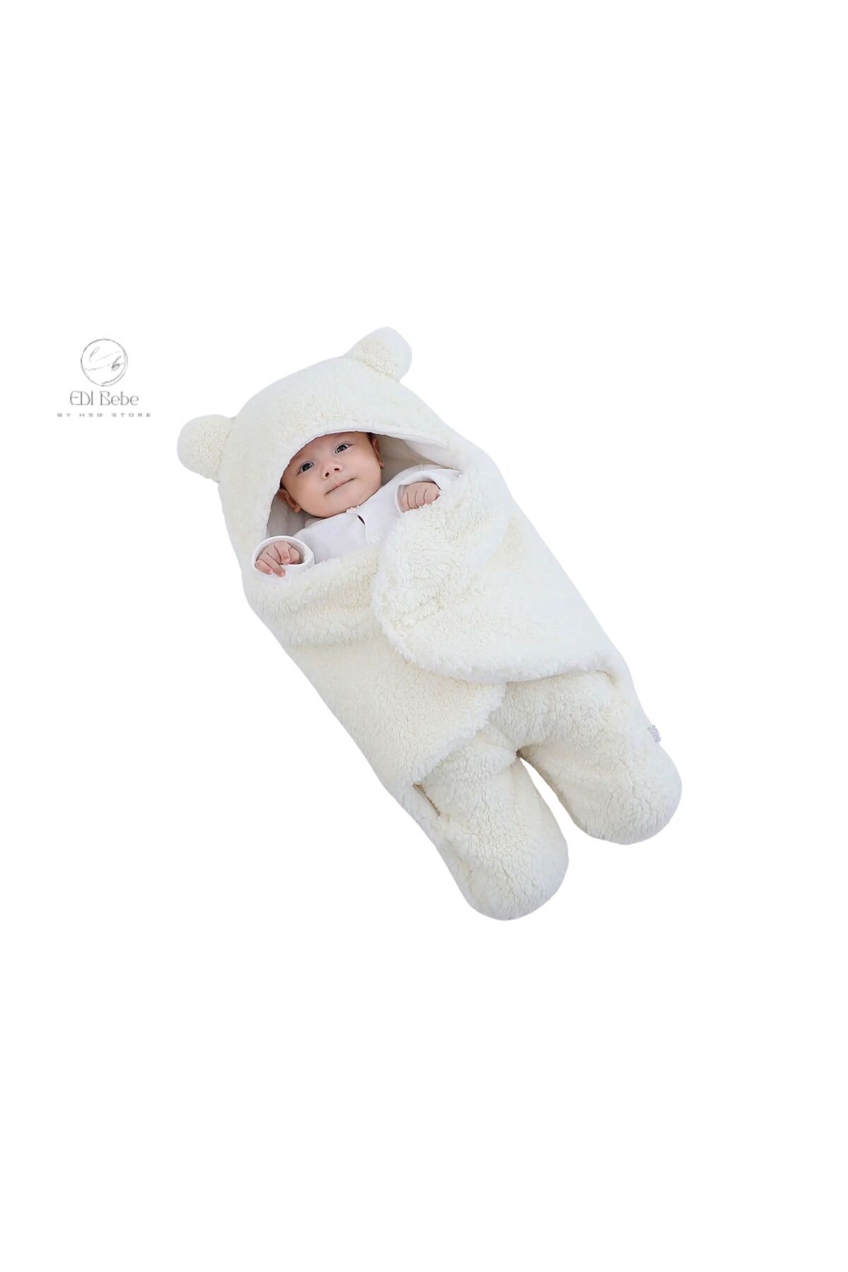 HSG STORE-0-24 Months Newborn Baby Sleeping Bag - Wellsoft Plush Hood, Wrap Blanket 1