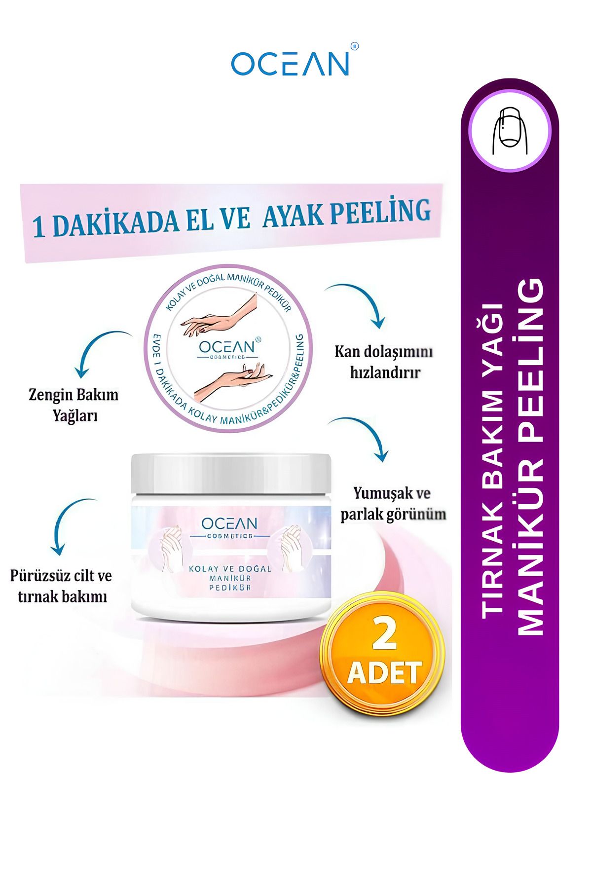 Ocean Kolay Ve Doğal Manikür&pedikür Peeling Tırnak Bakım Yağı 200gr