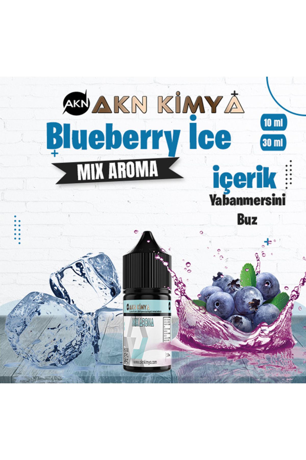 akn kimya Blueberry İce Mix Aroma Yabanmersini Buz Gıda Aroması 10 ml