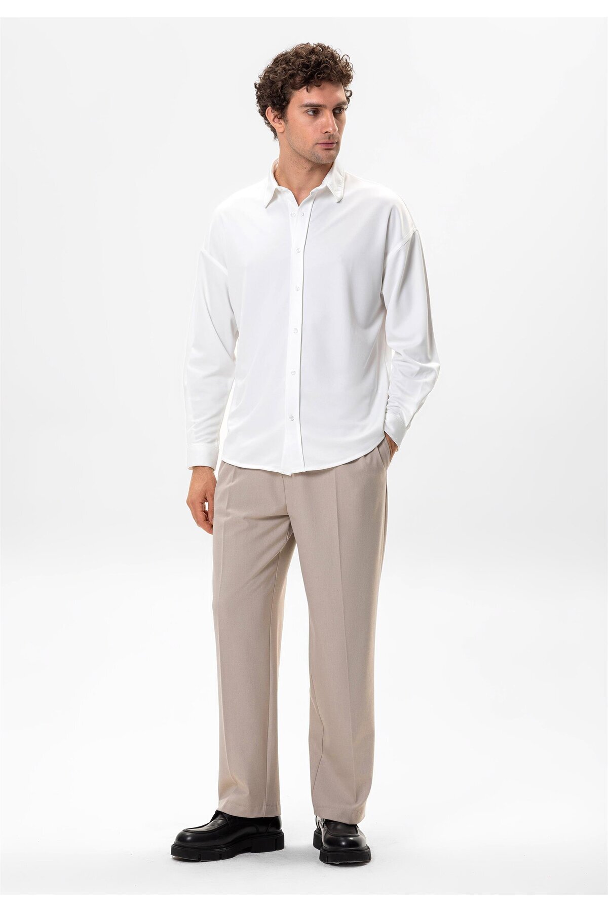 Antioch-Ecru Oversize Classic Men's Shirt 4