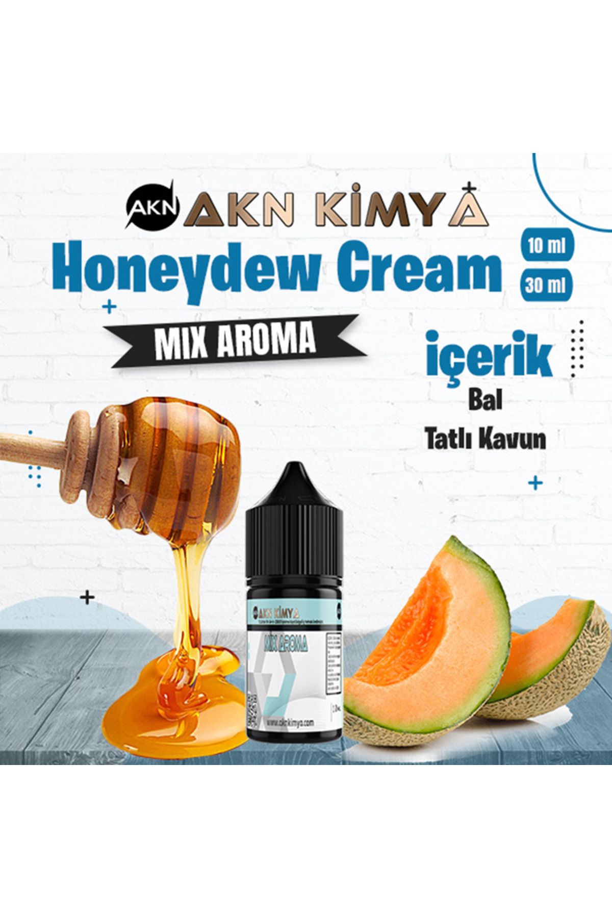 akn kimya Honeydew Cream Mix Aroma Kavun Bal Gıda Aroması 10 ml