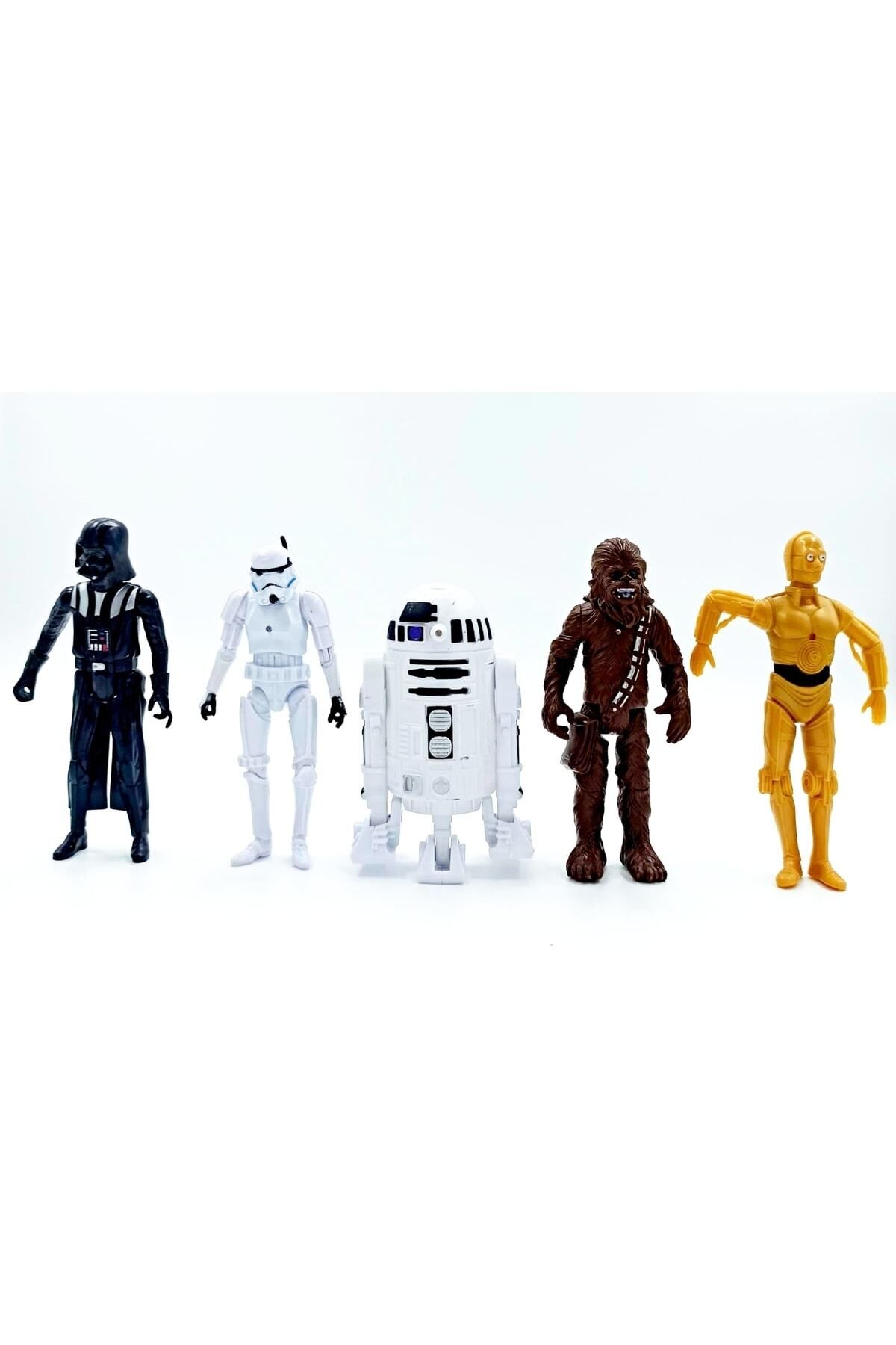 toysandmore-Darth Vader, Stormtrooper, Chewbacca, R2 D2 C-3Po Star Warriors - Character Set 1