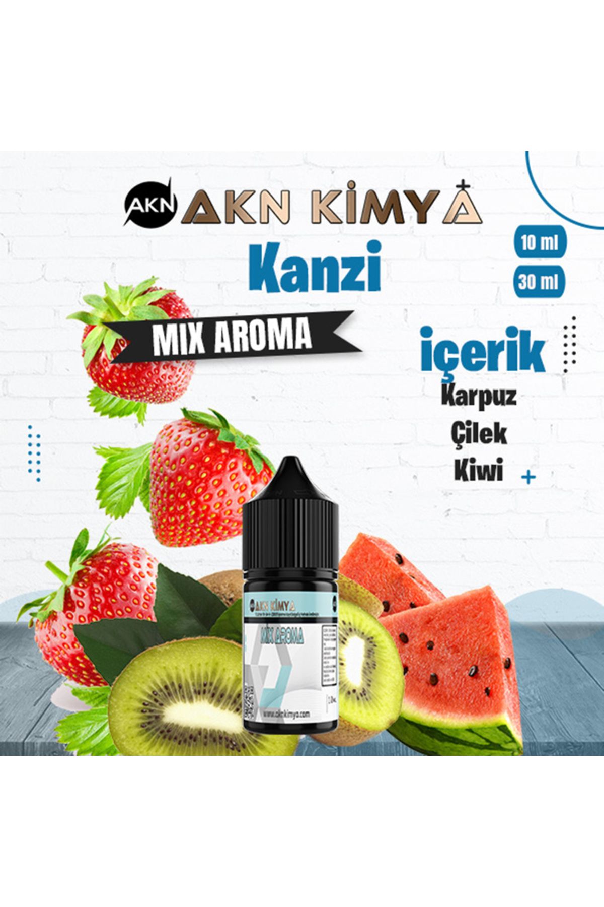 akn kimya Monkey Kanzi Mix Aroma Karpuz Çilek Kiwi Gıda Aroması 10 ml