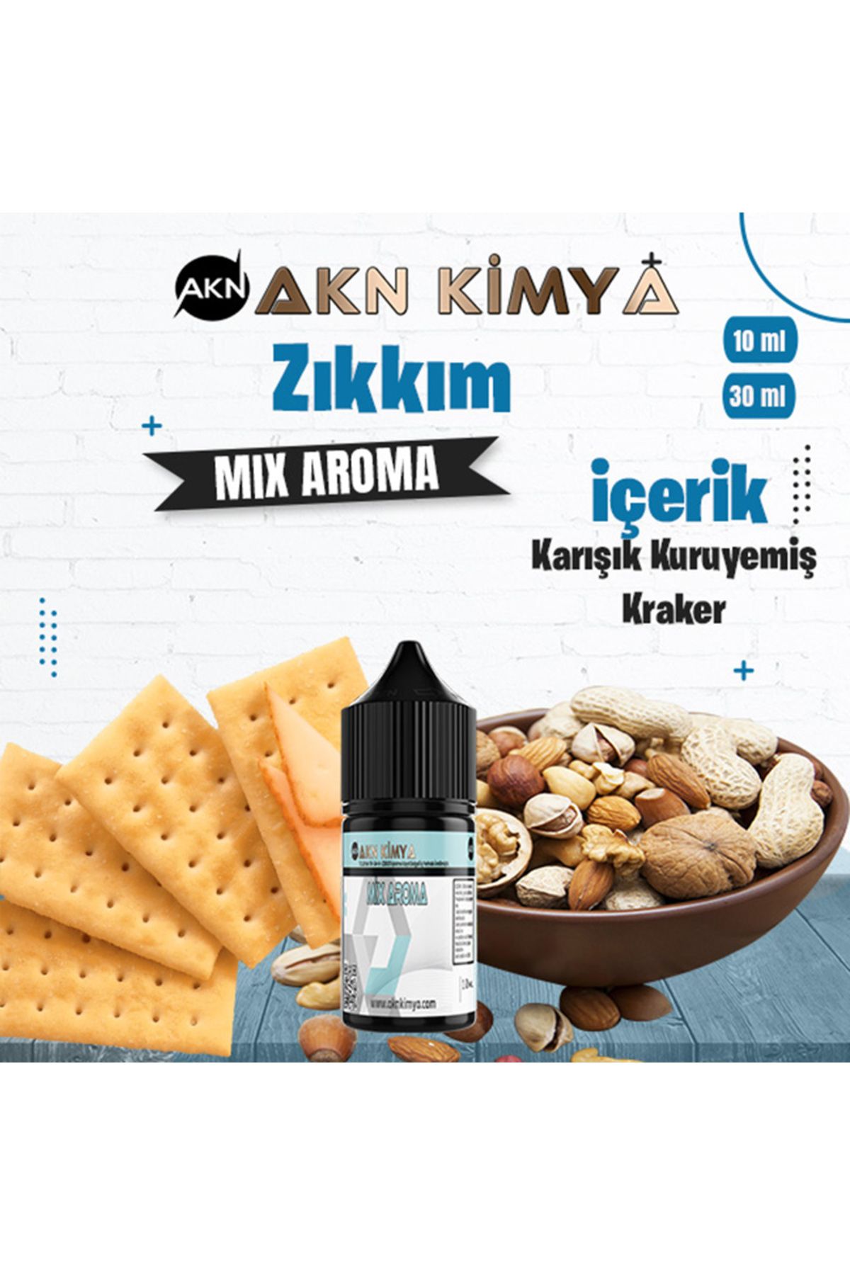 akn kimya Zıkkım Mix Aroma Karışık Kuruyemiş Kraker Gıda Aroması 10 ml